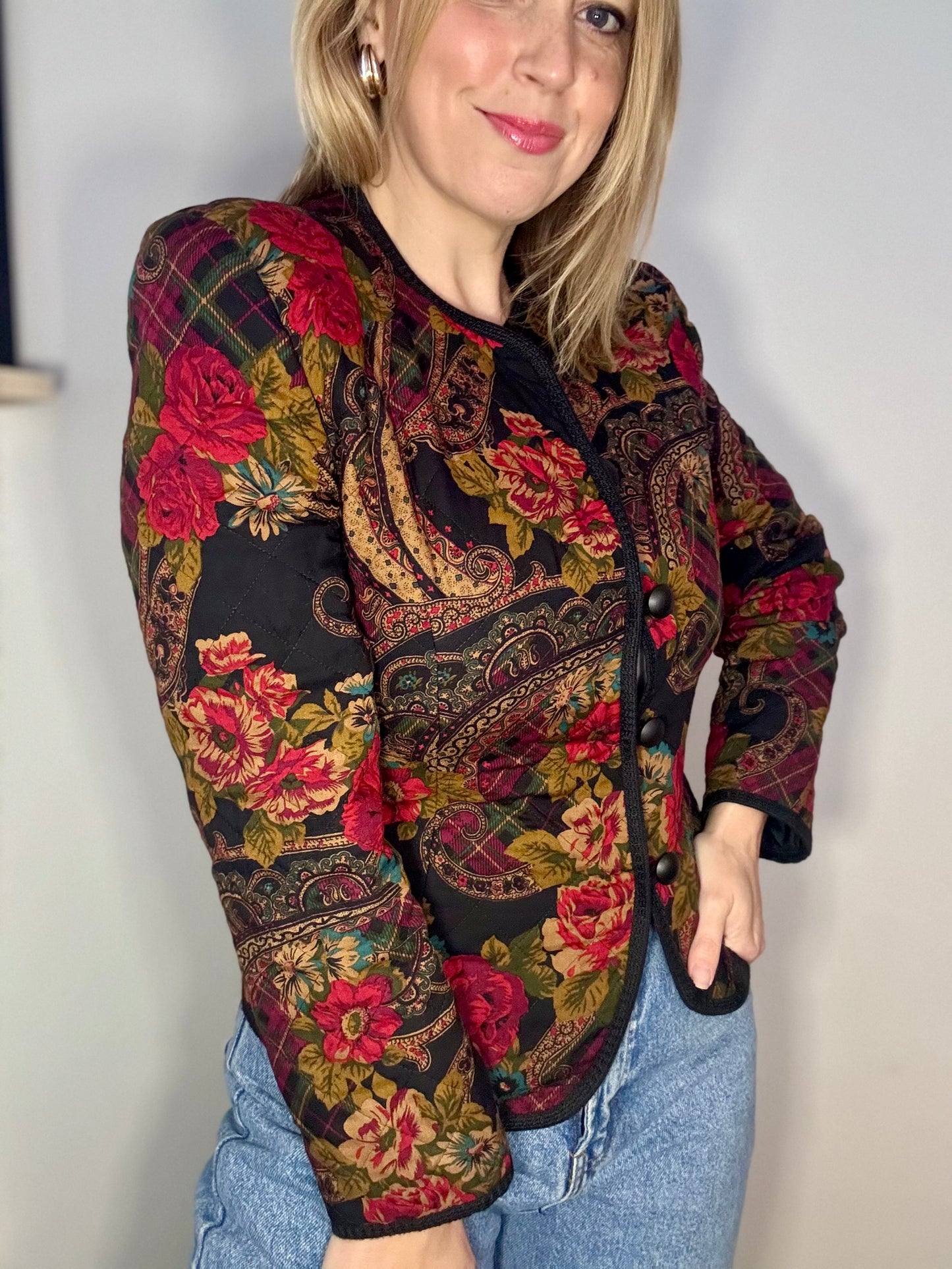 Vintage ‘floral & paisley’ quilted jacket
