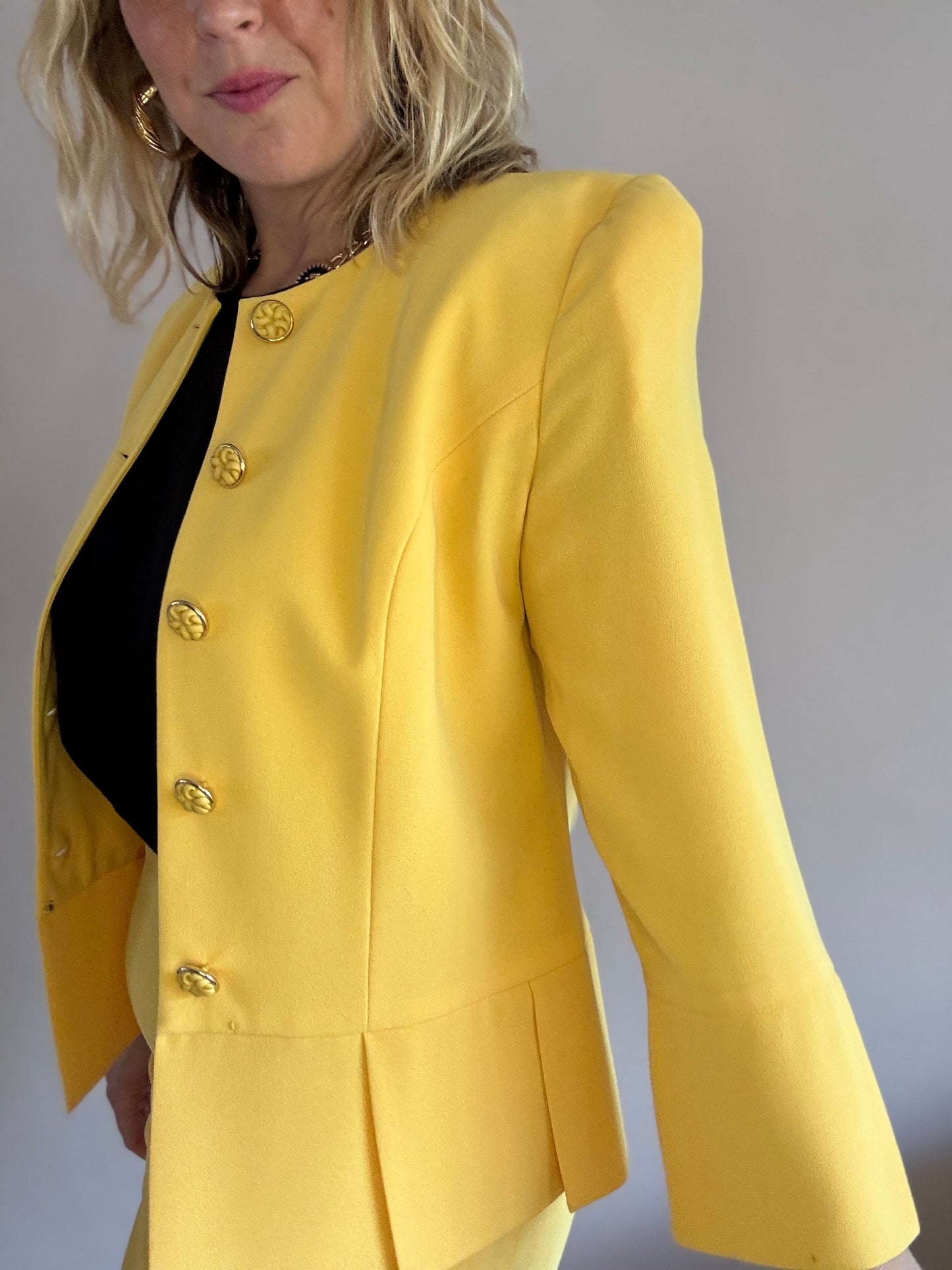 Frank Usher 1980s lemon suit