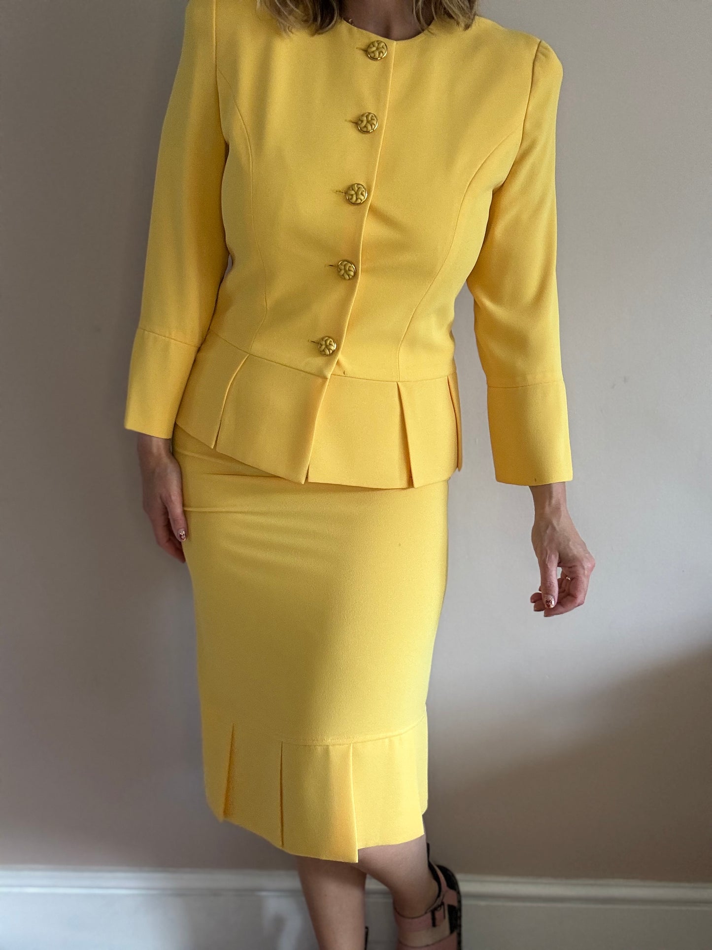 Frank Usher 1980s lemon suit