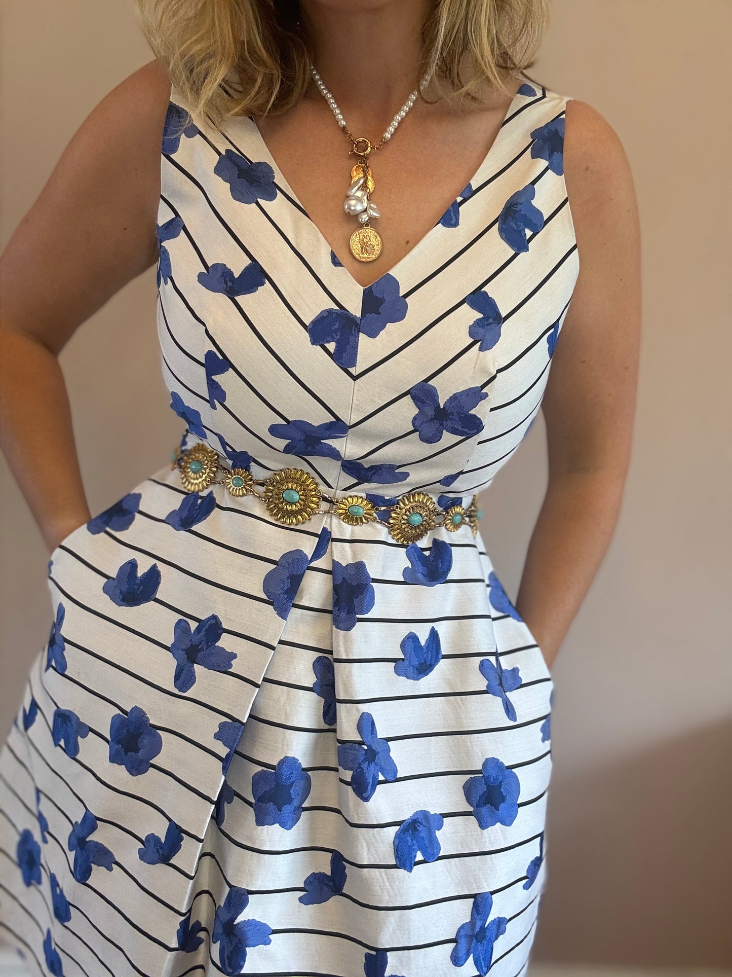Floral stripe dress
