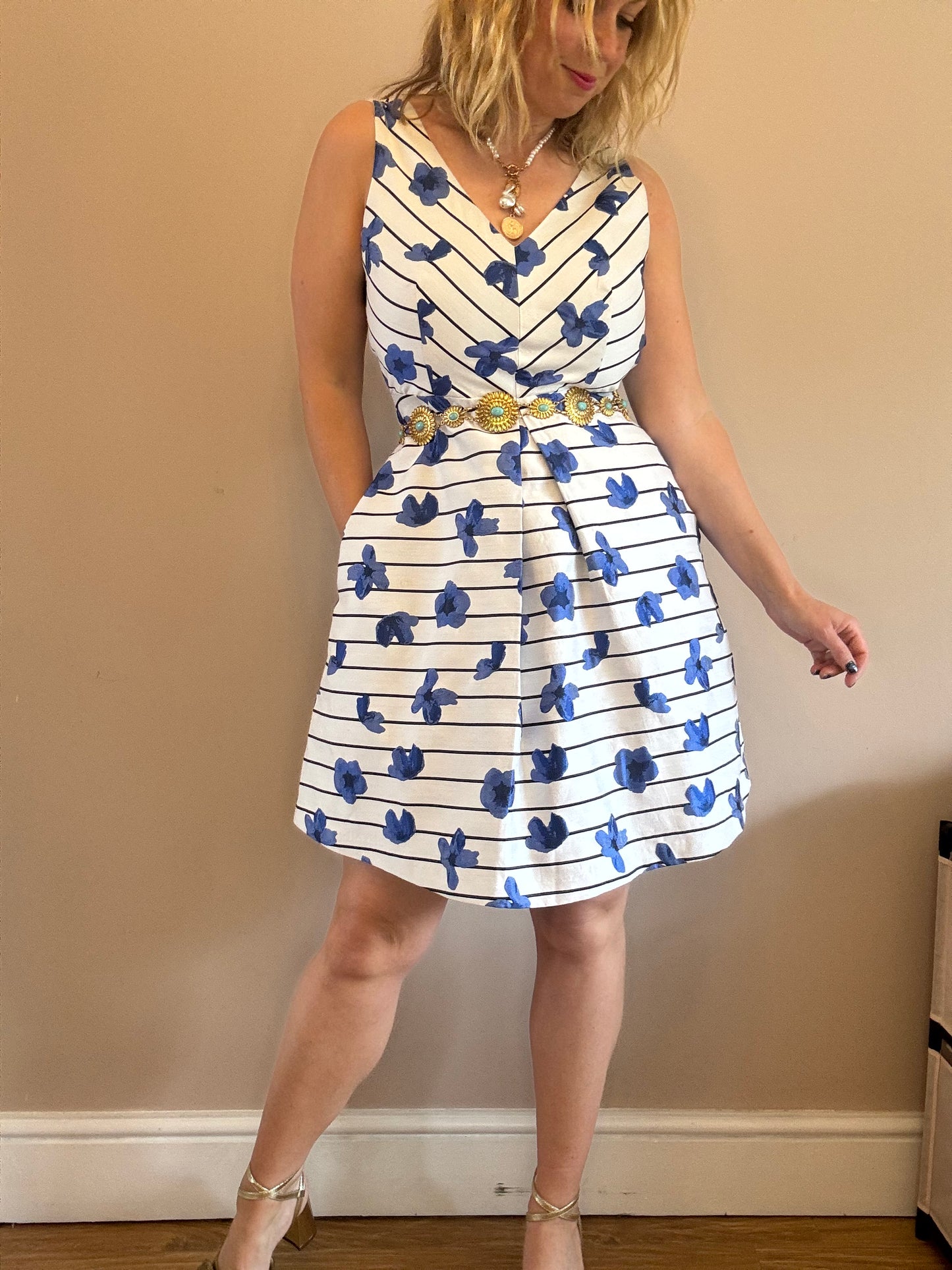 Floral stripe dress