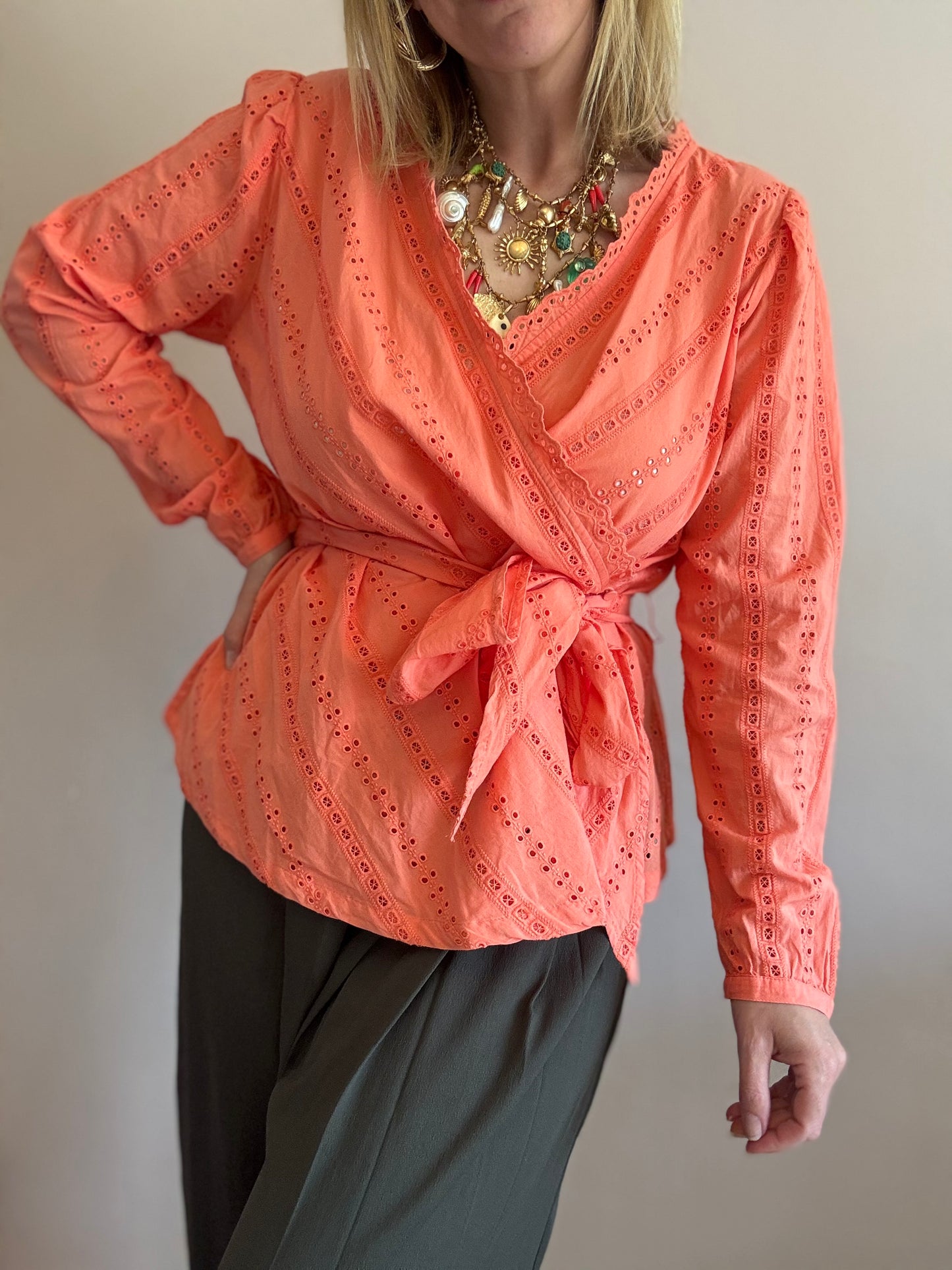 Preloved Cotton Wrap Top