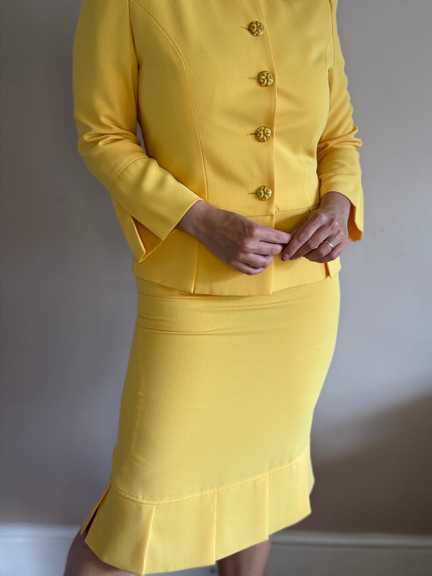 Frank Usher 1980s lemon suit