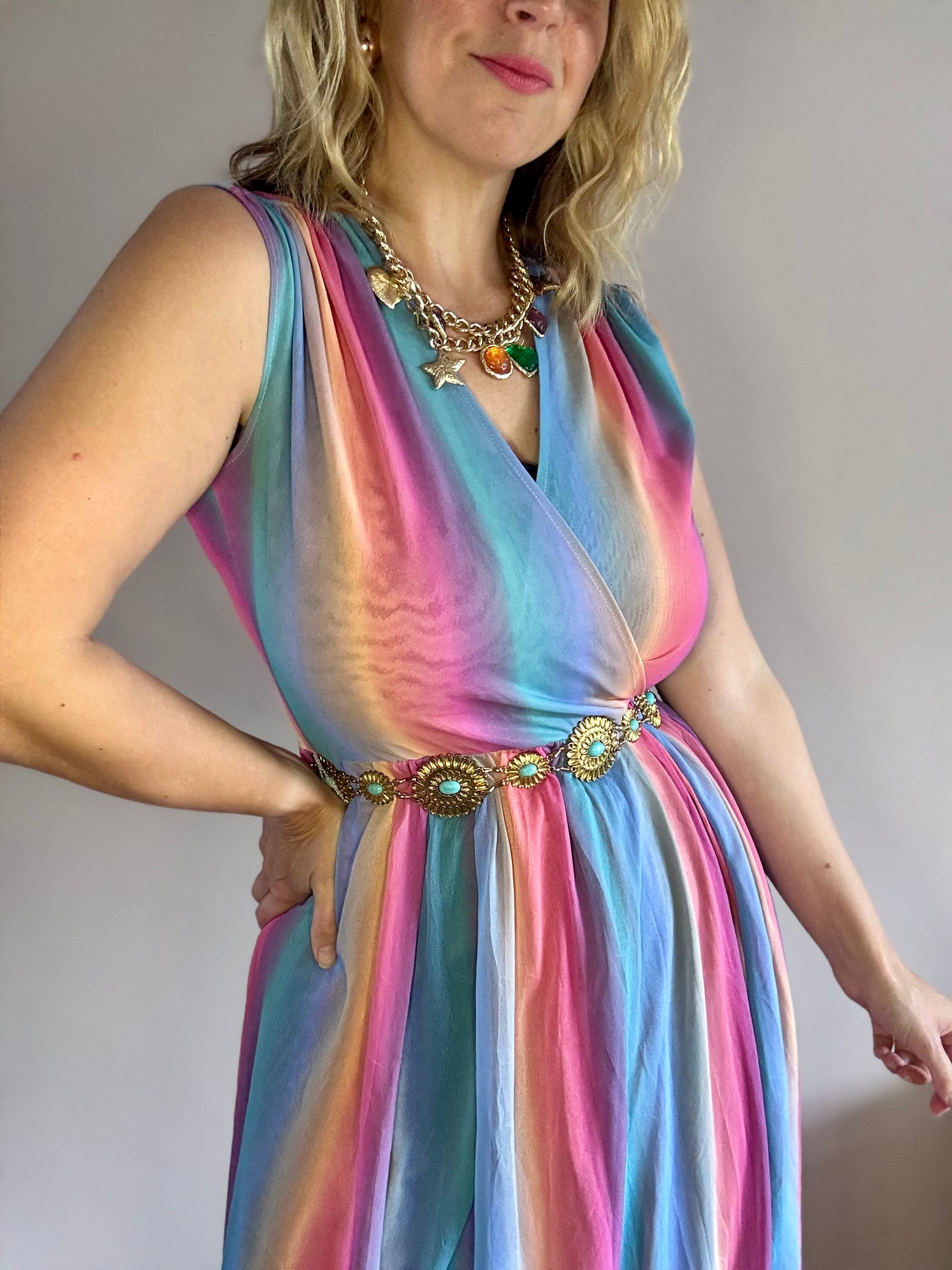 Vintage ‘rainbow sash’ dress