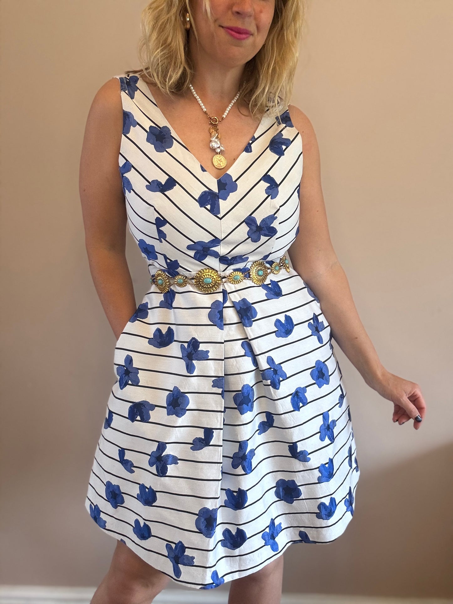 Floral stripe dress