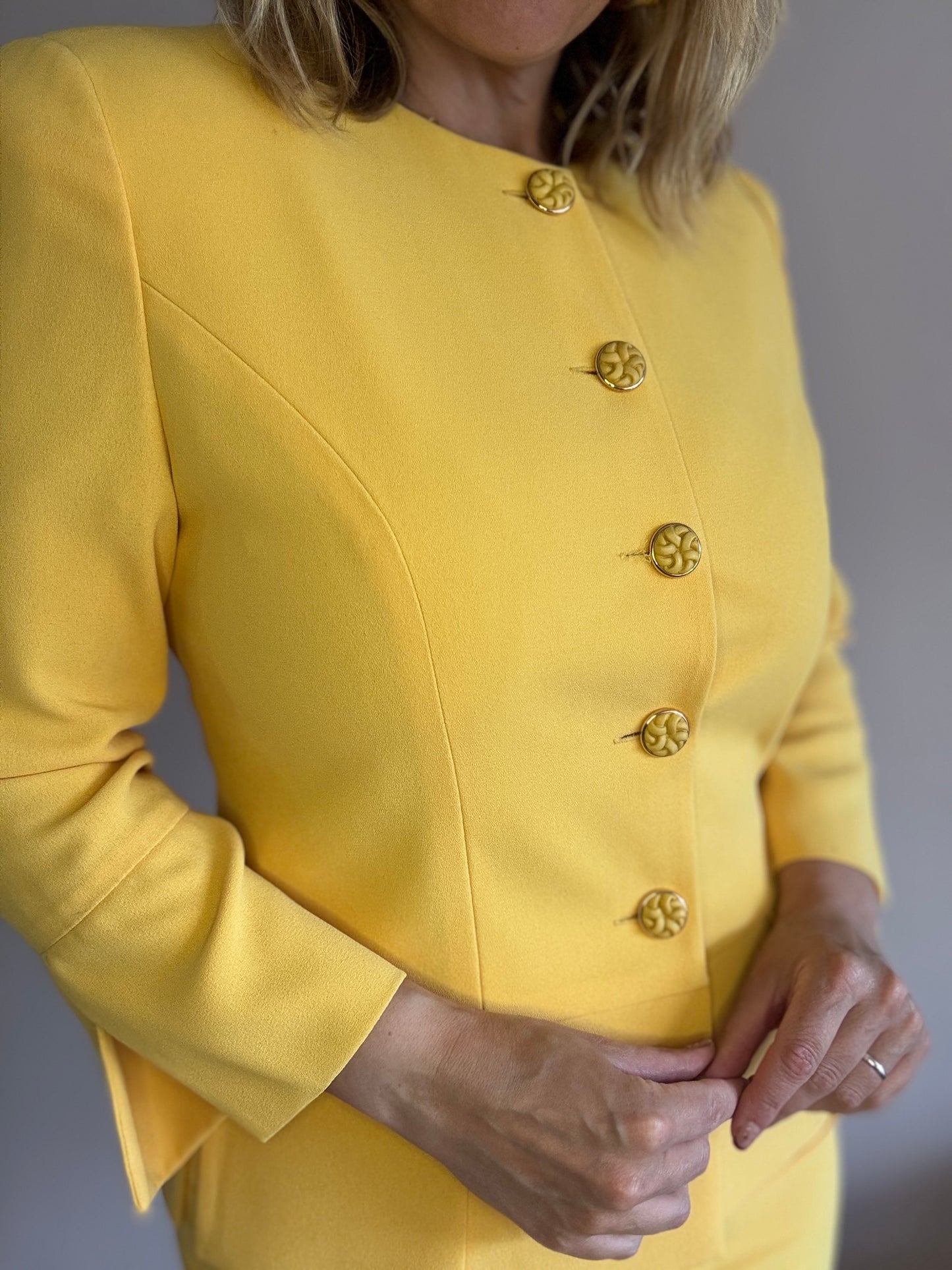 Frank Usher 1980s lemon suit