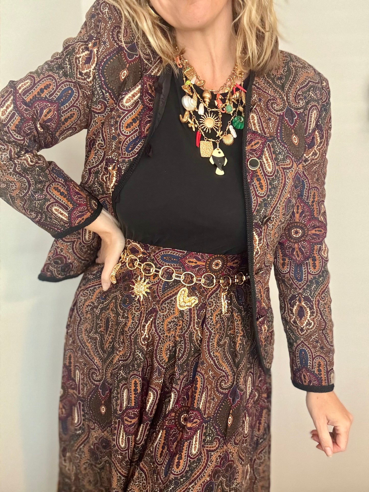 Vintage ‘Autumn Paisley’ two piece set