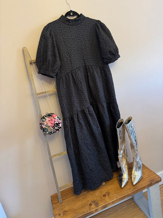 Black textured dress