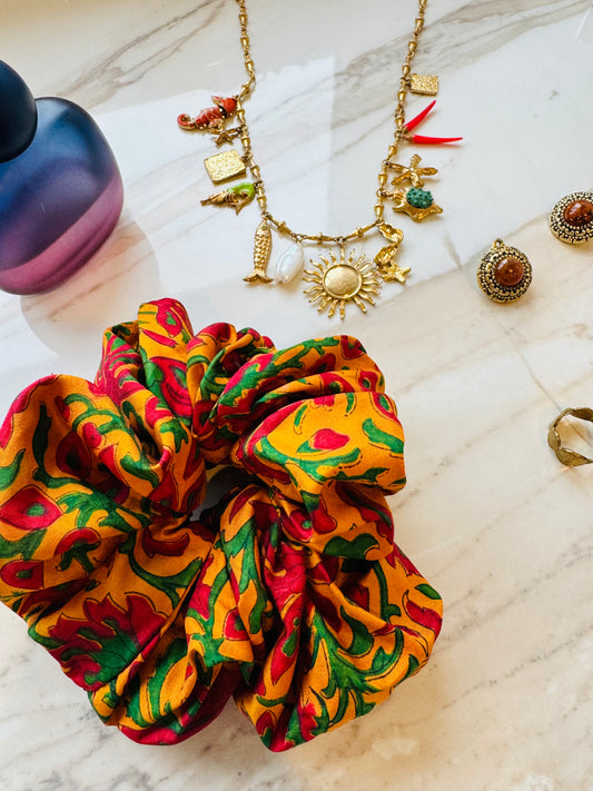‘Holiday’ vintage silk scrunchie