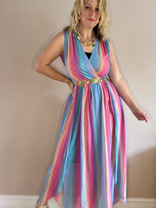 Vintage ‘rainbow sash’ dress