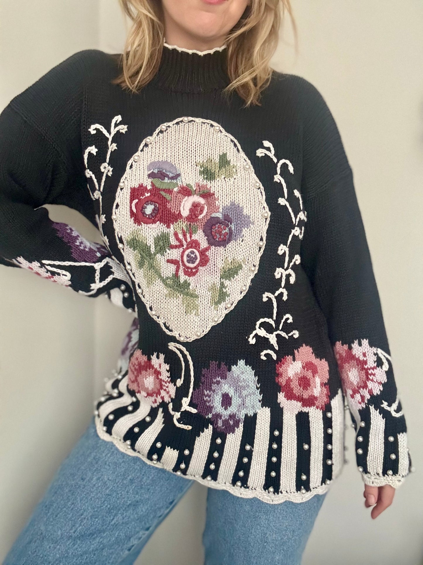 Vintage cotton embellished jumper
