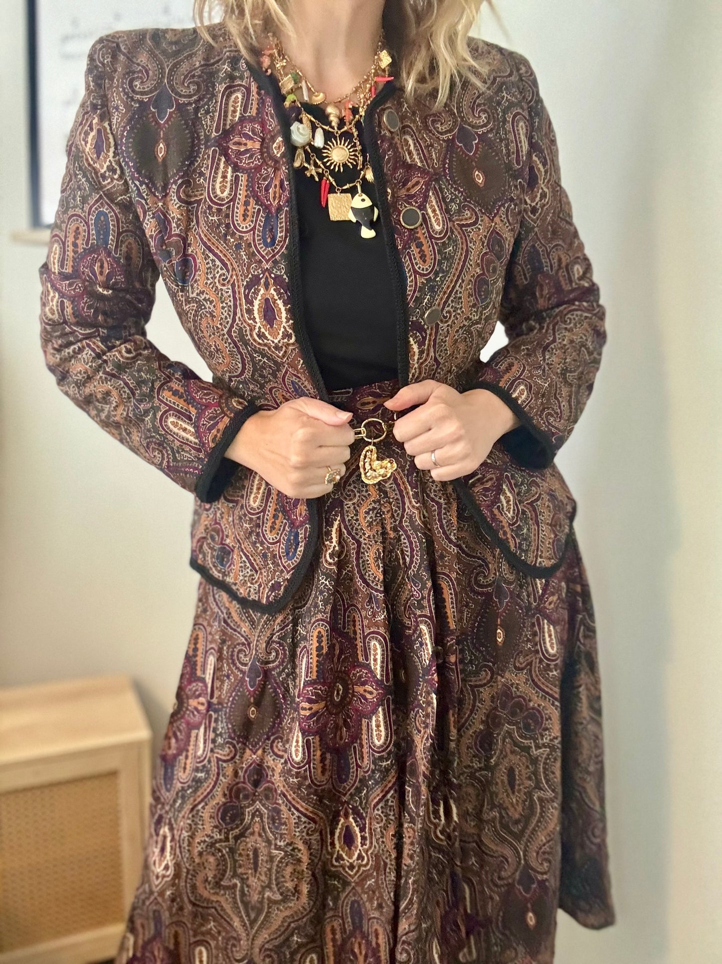 Vintage ‘Autumn Paisley’ two piece set