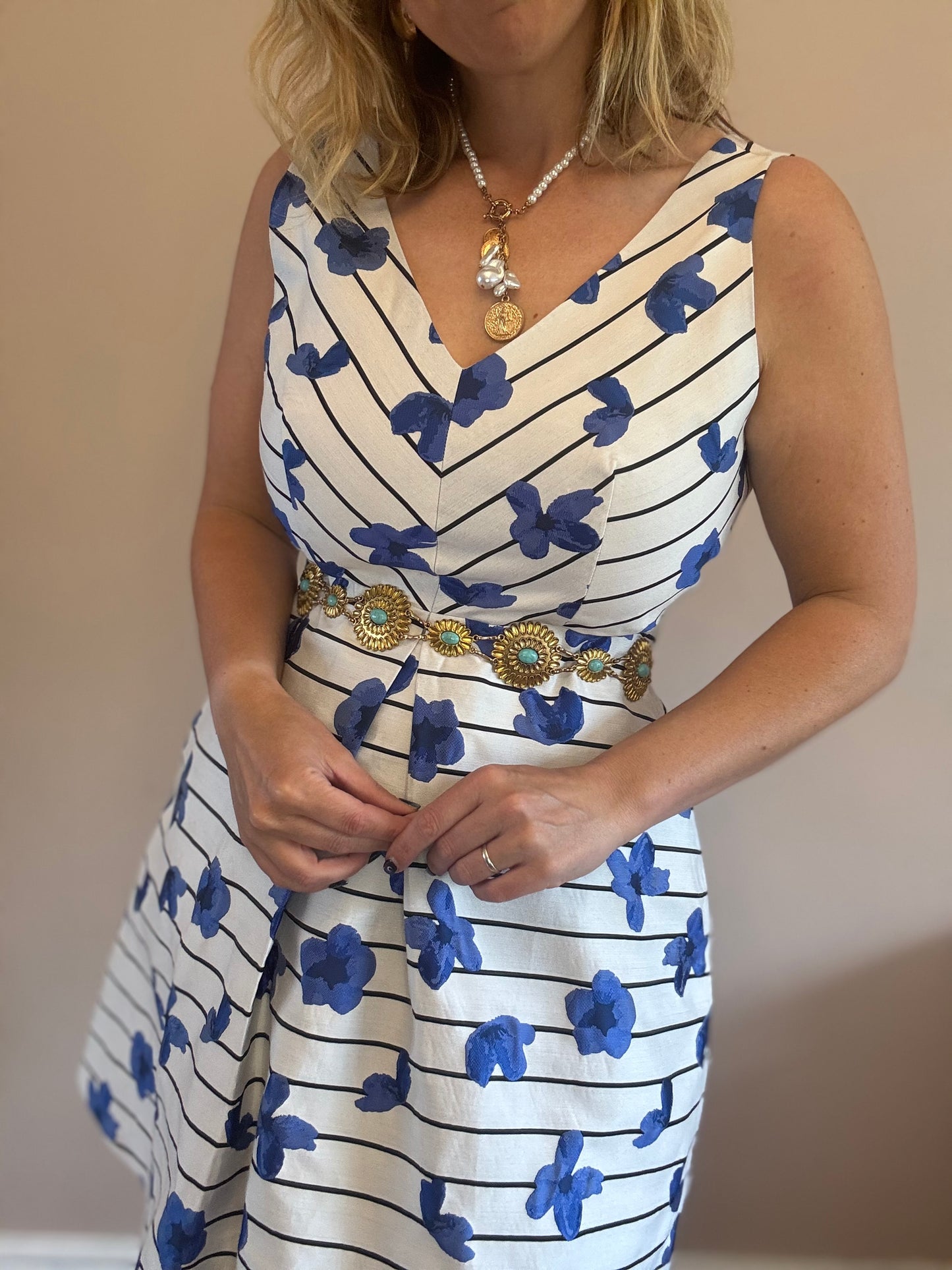 Floral stripe dress