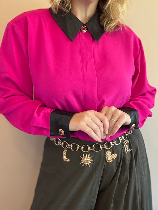 Vintage ‘hot pink statement’ blouse