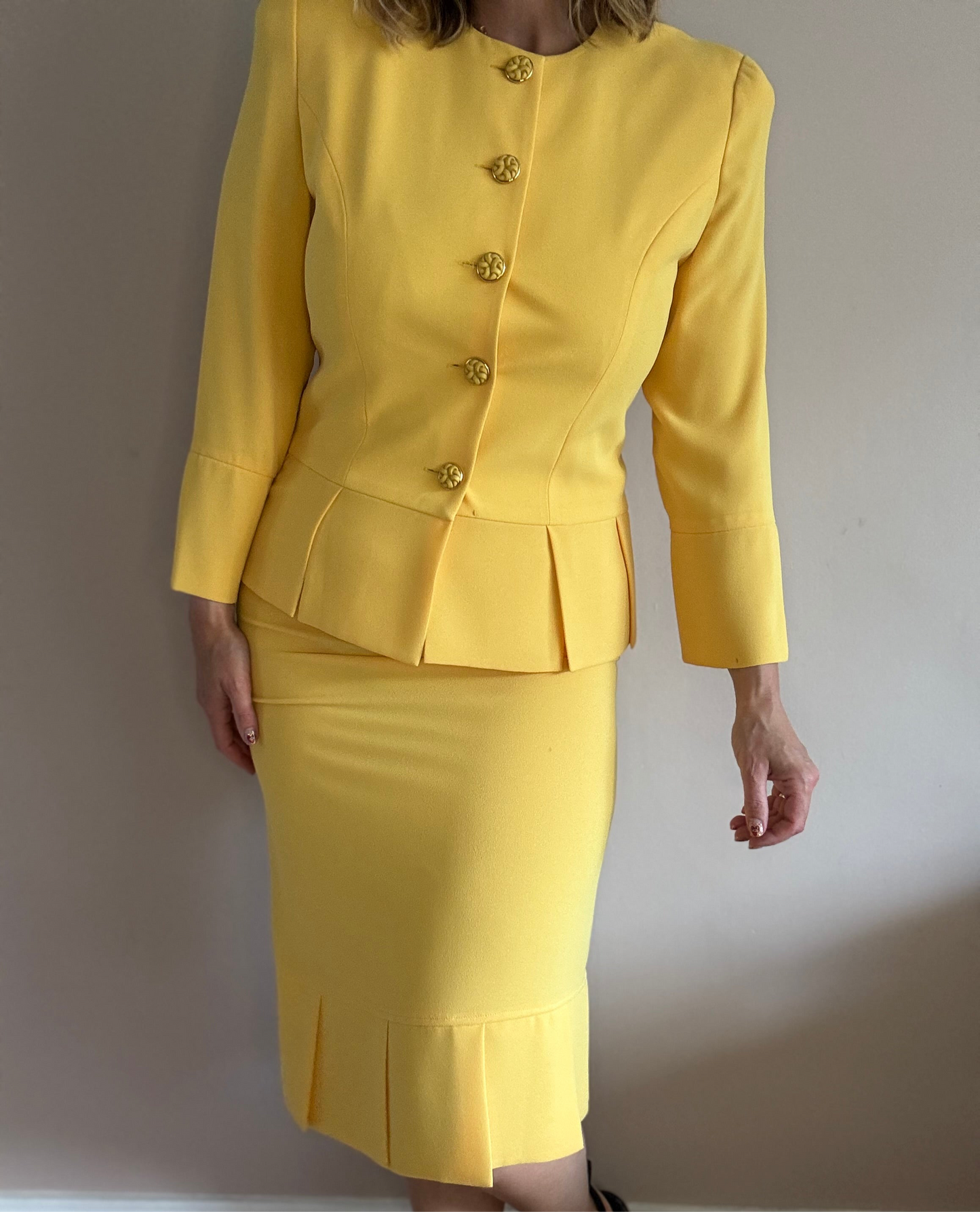 Frank Usher 1980s lemon suit