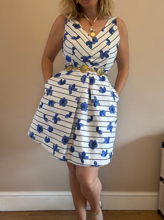 Floral stripe dress