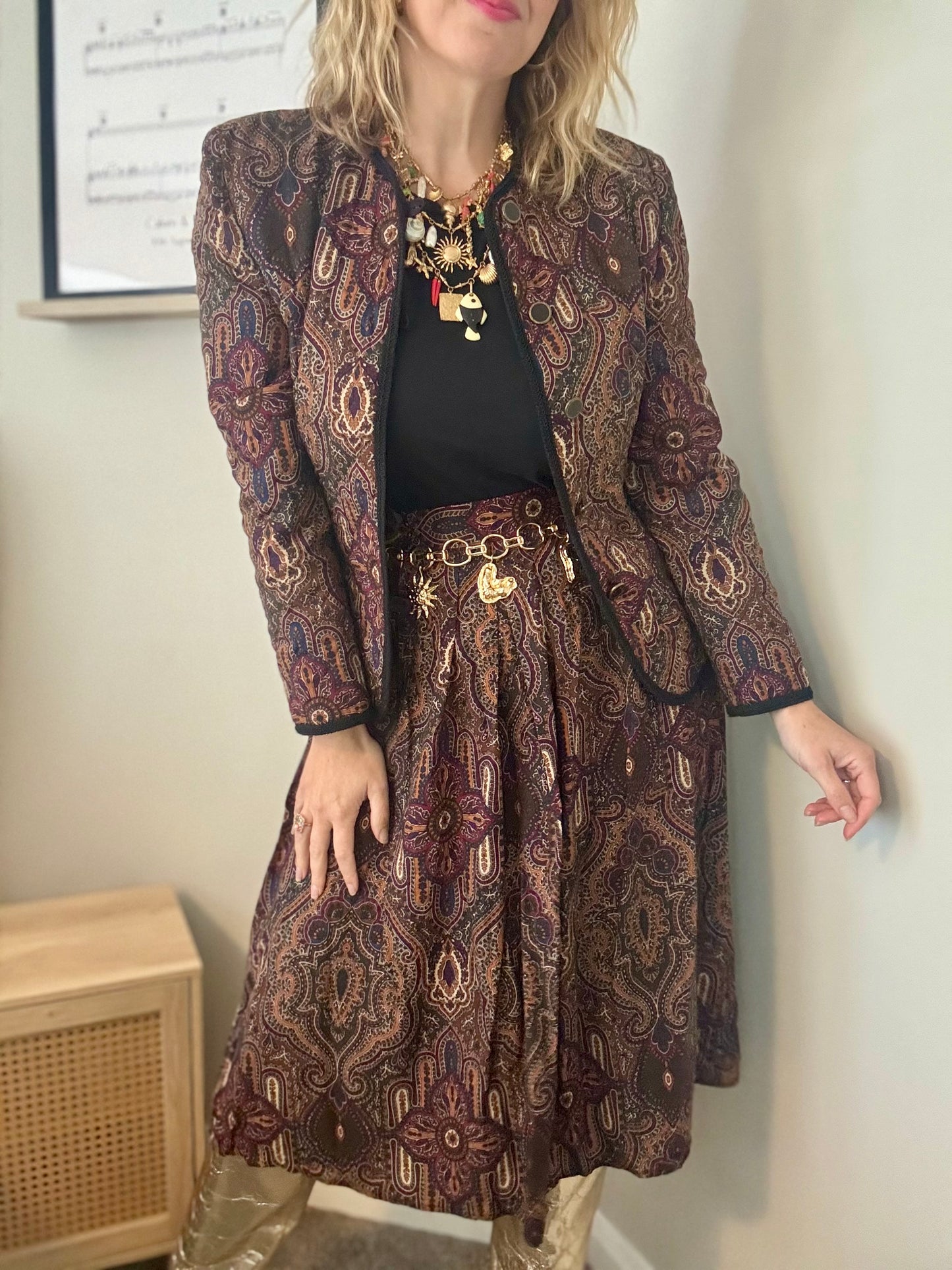 Vintage ‘Autumn Paisley’ two piece set