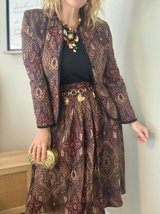 Vintage ‘Autumn Paisley’ two piece set