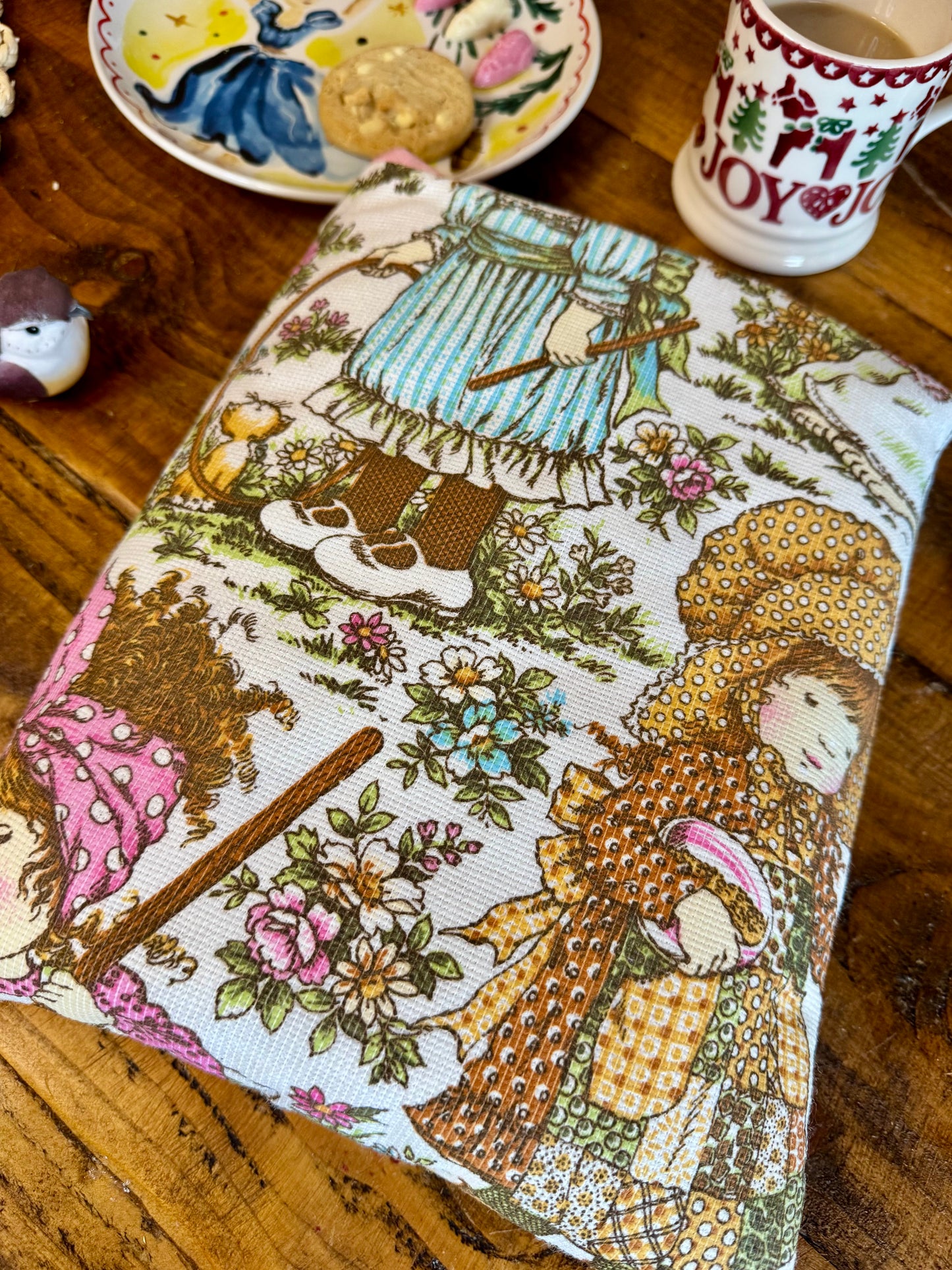 ‘Holly Hobby’ picking flowers large book bed