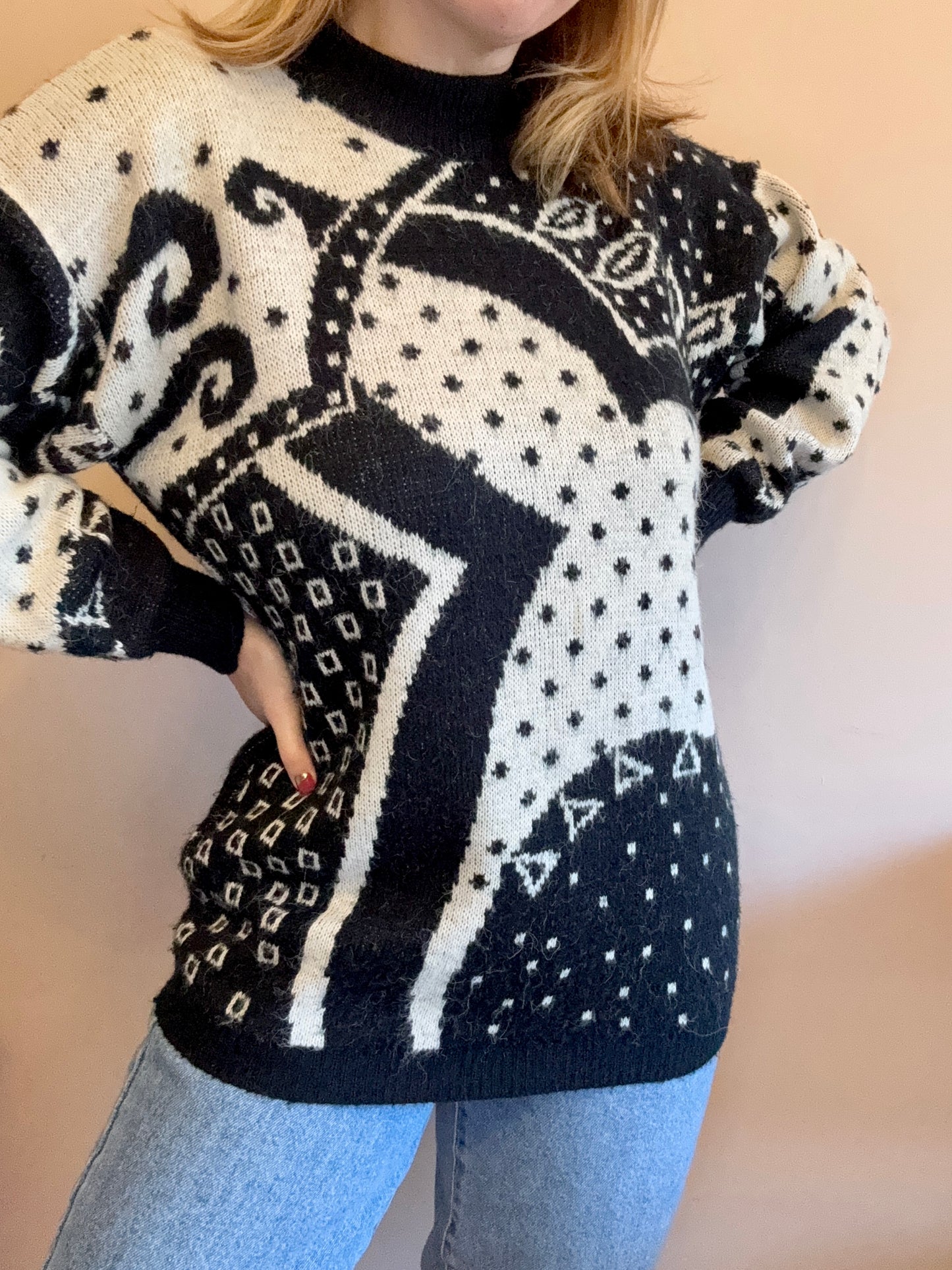 Vintage monochrome jumper