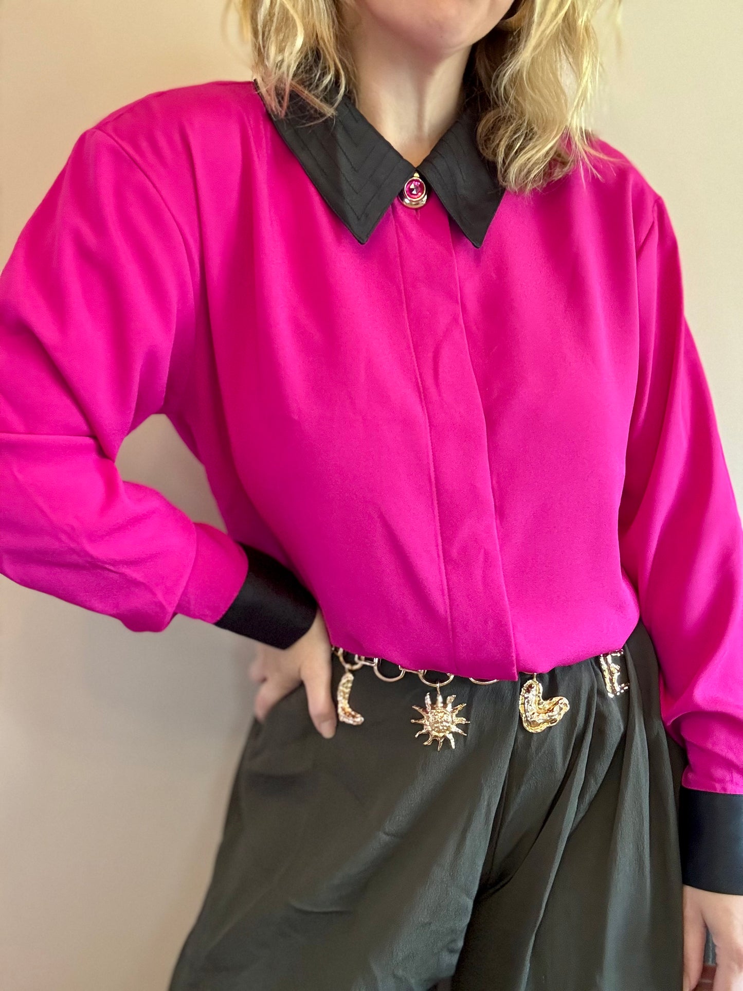Vintage ‘hot pink statement’ blouse