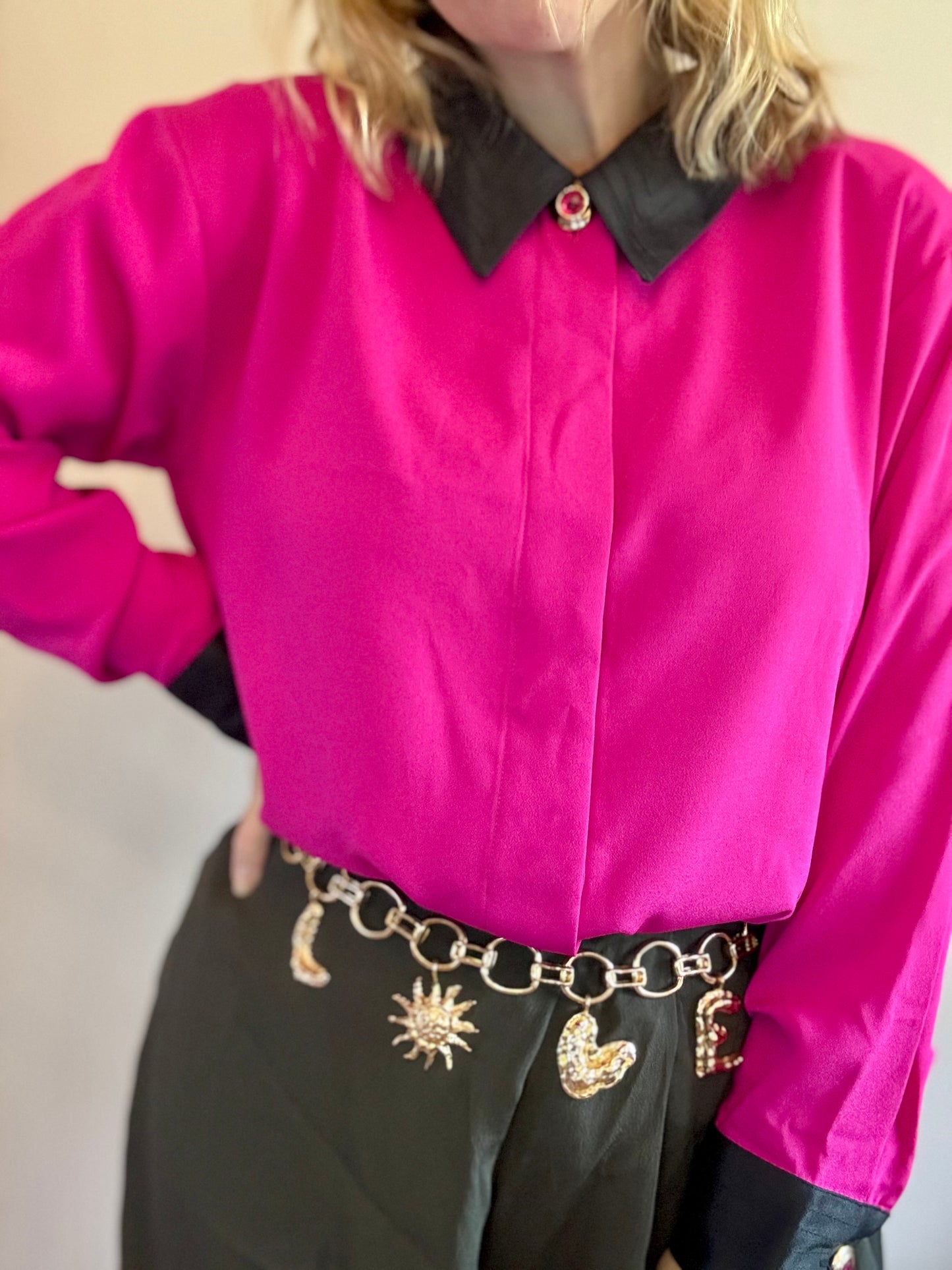 Vintage ‘hot pink statement’ blouse