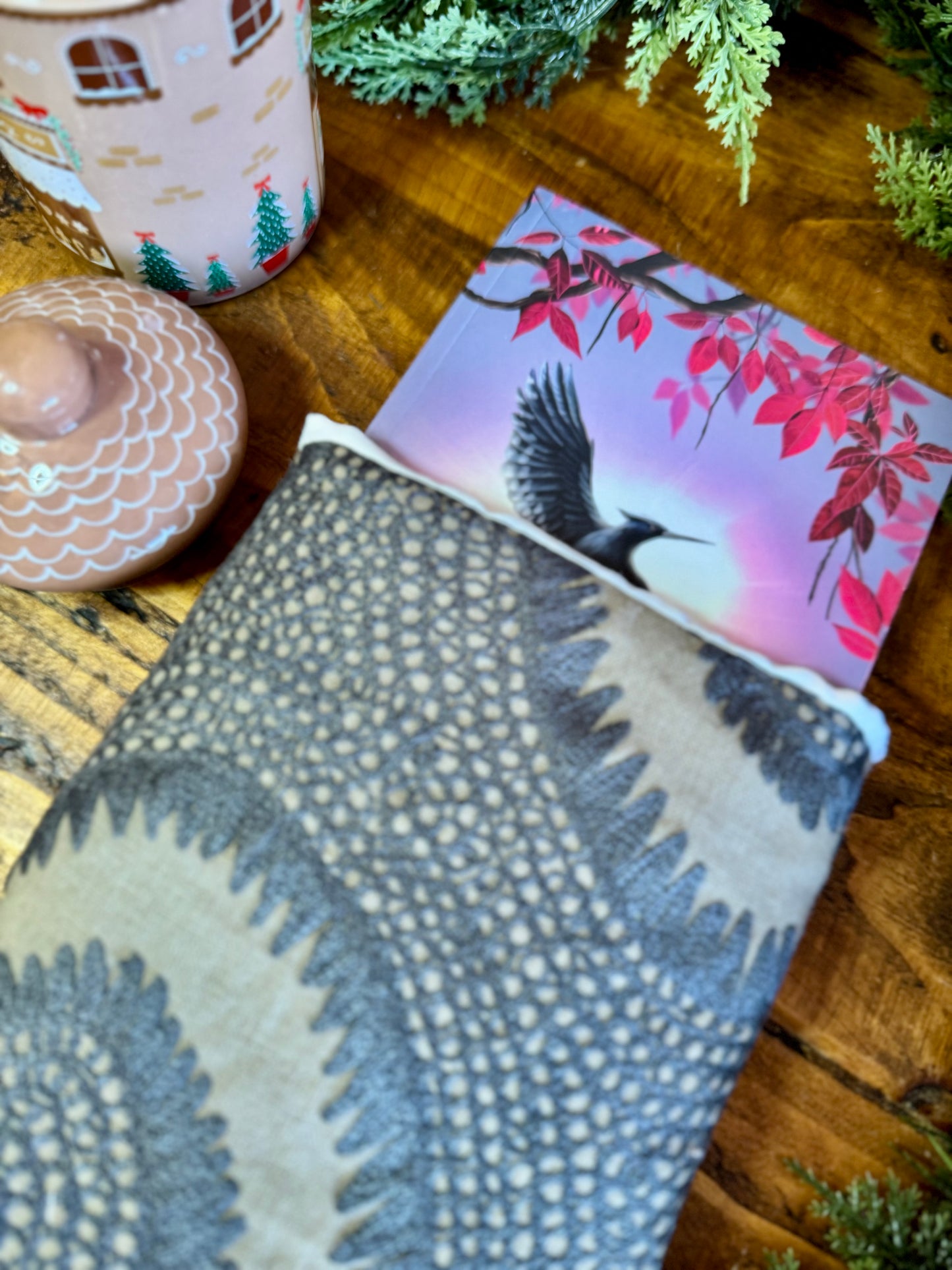 ‘Henna’ embroidered linen book bed.