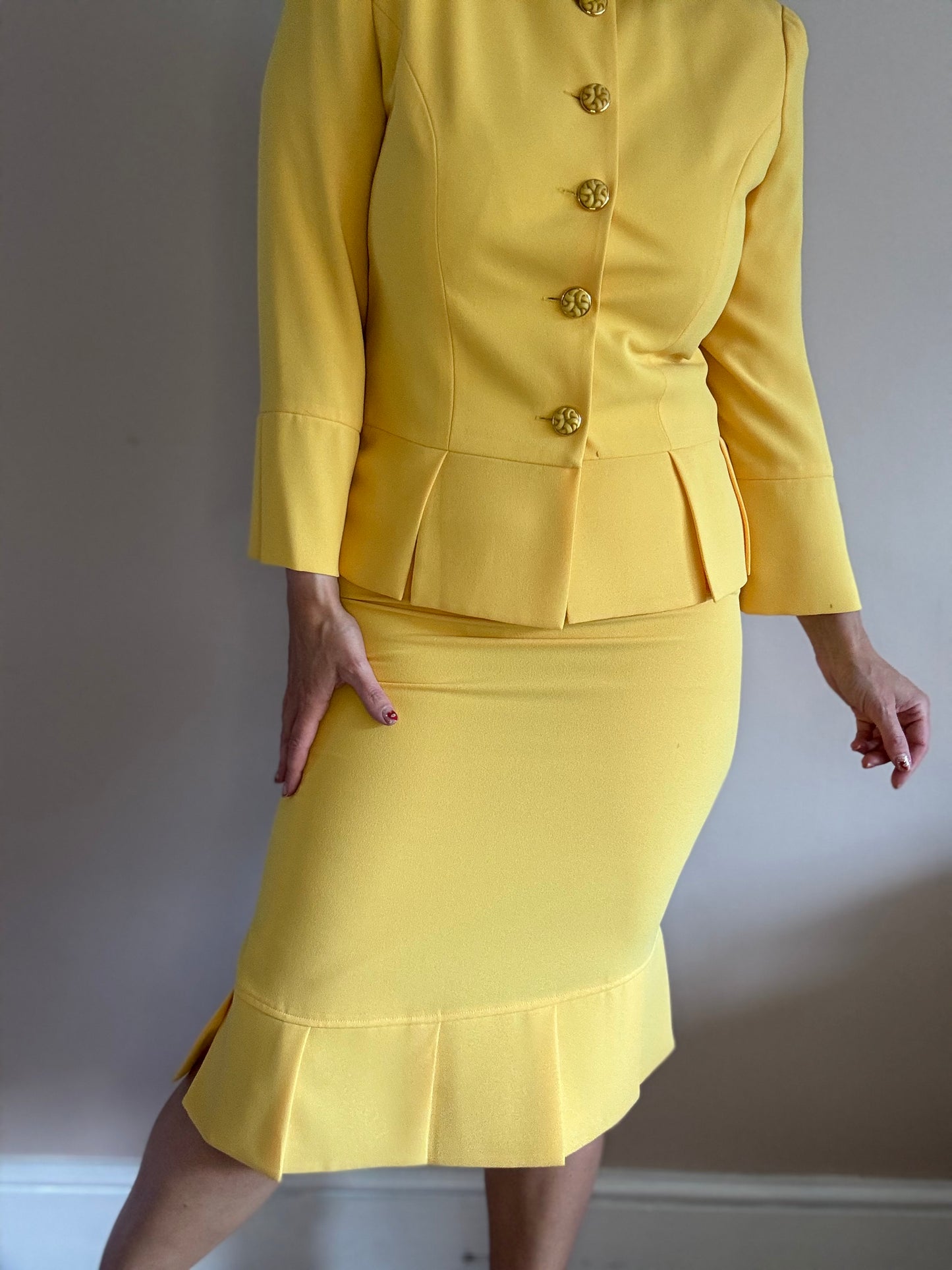 Frank Usher 1980s lemon suit