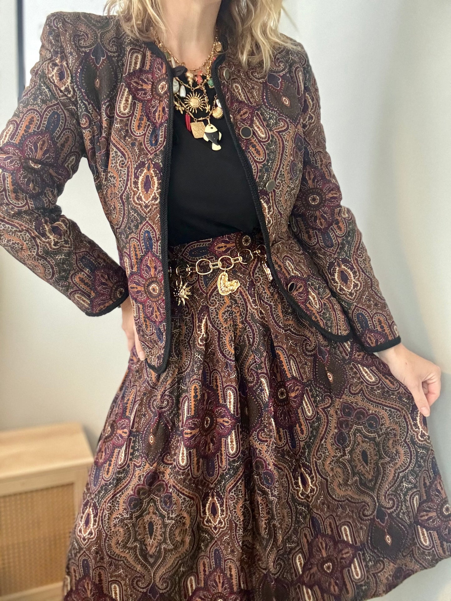 Vintage ‘Autumn Paisley’ two piece set