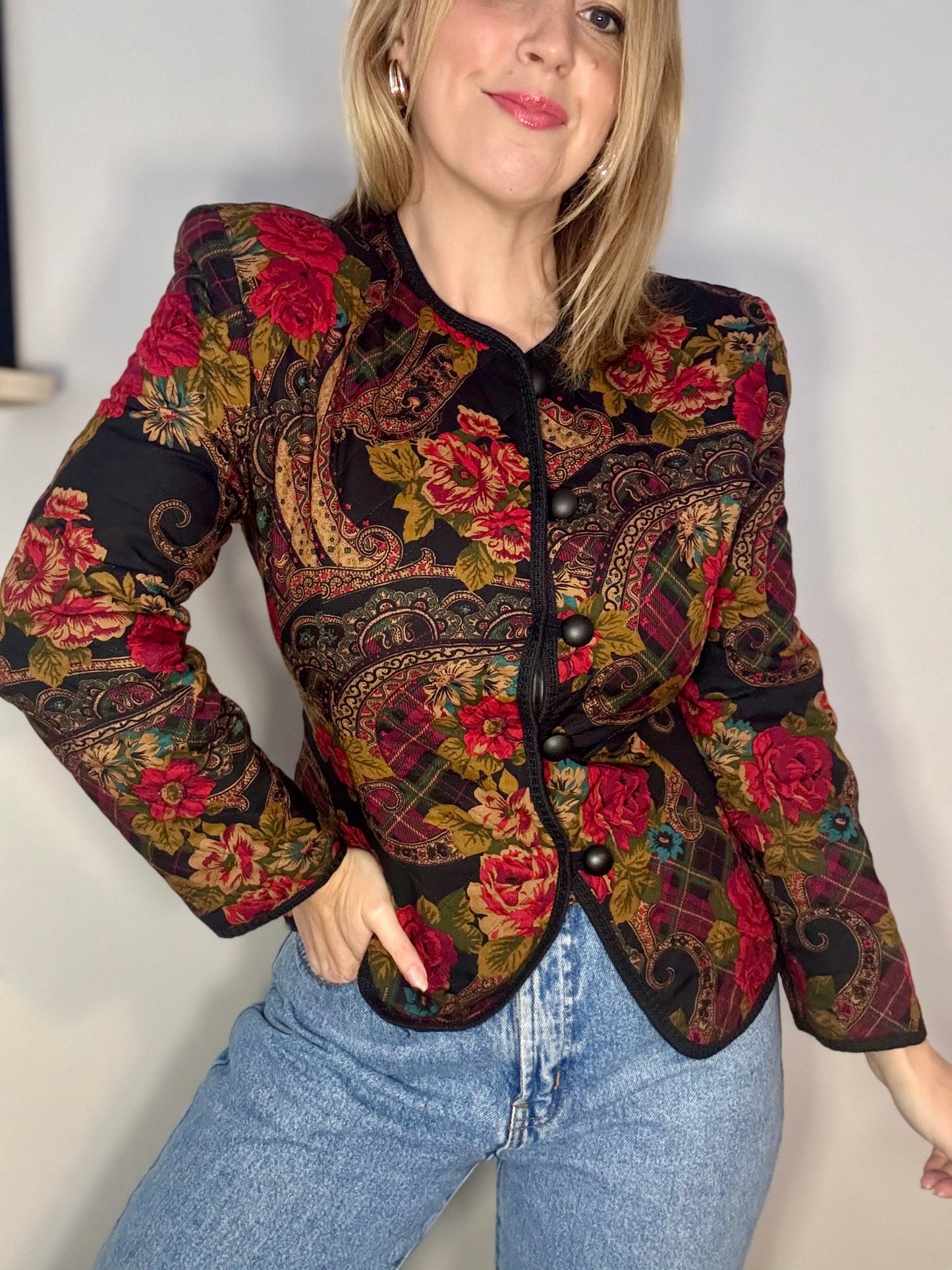 Vintage ‘floral & paisley’ quilted jacket