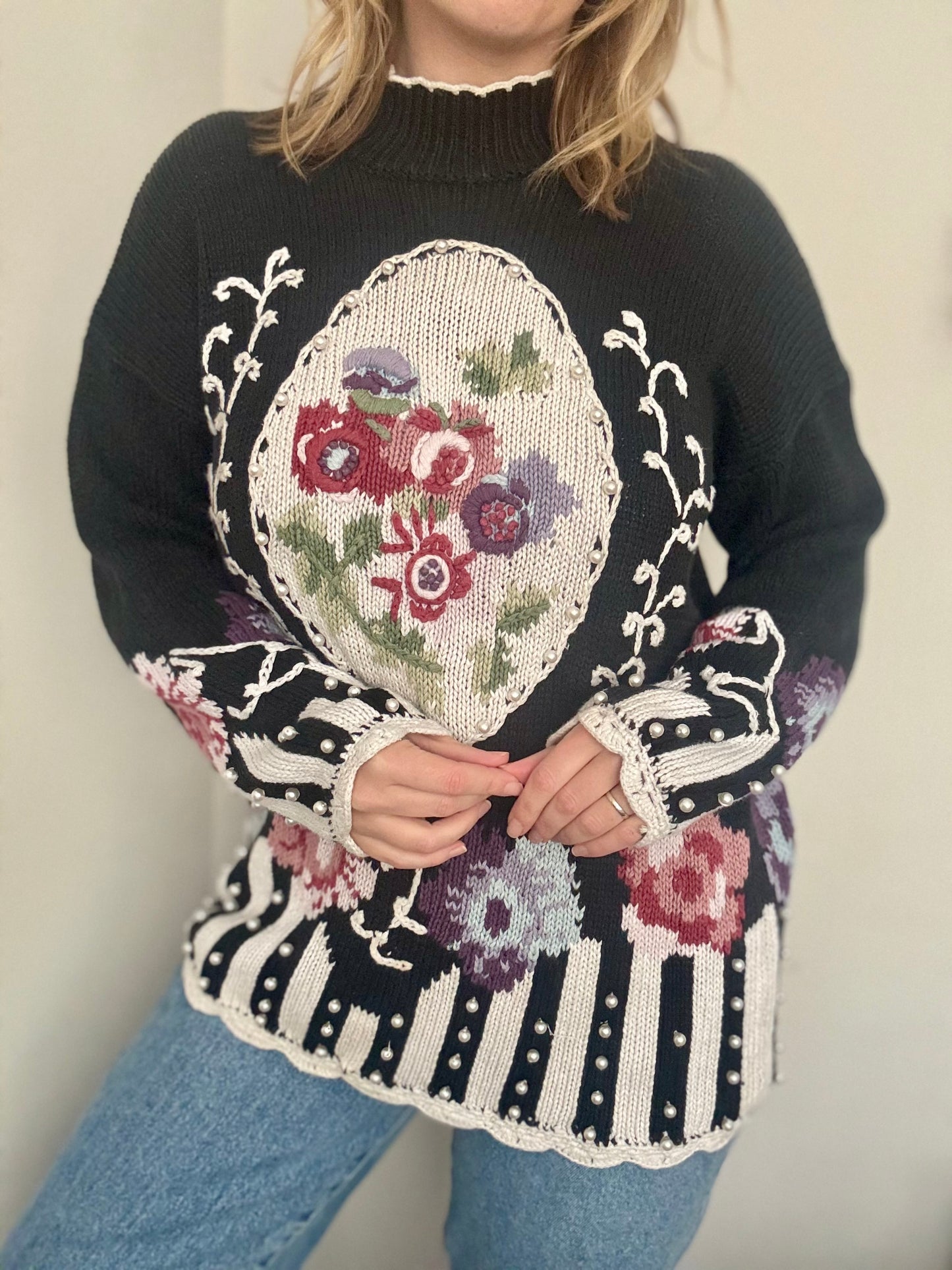 Vintage cotton embellished jumper