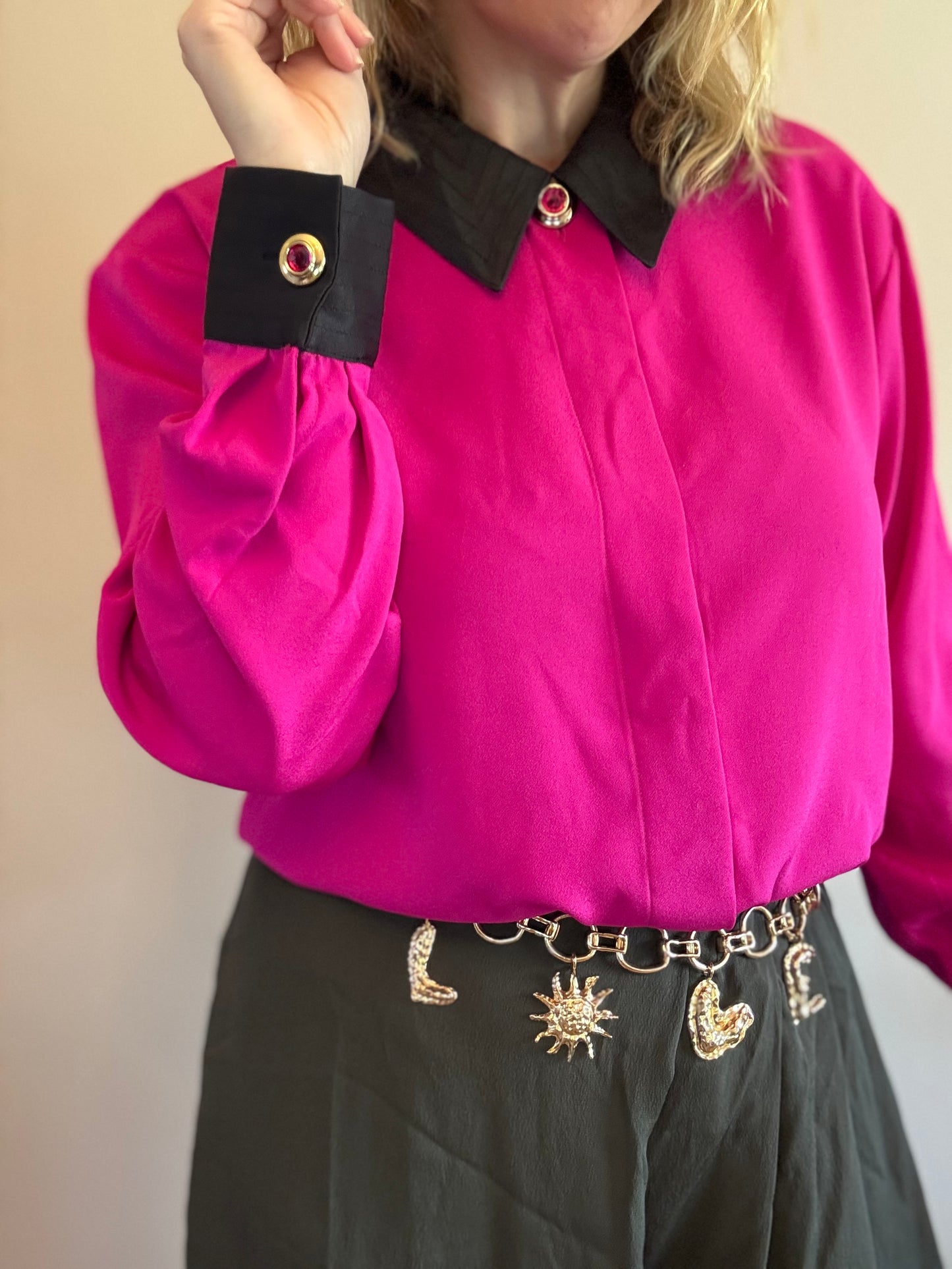 Vintage ‘hot pink statement’ blouse