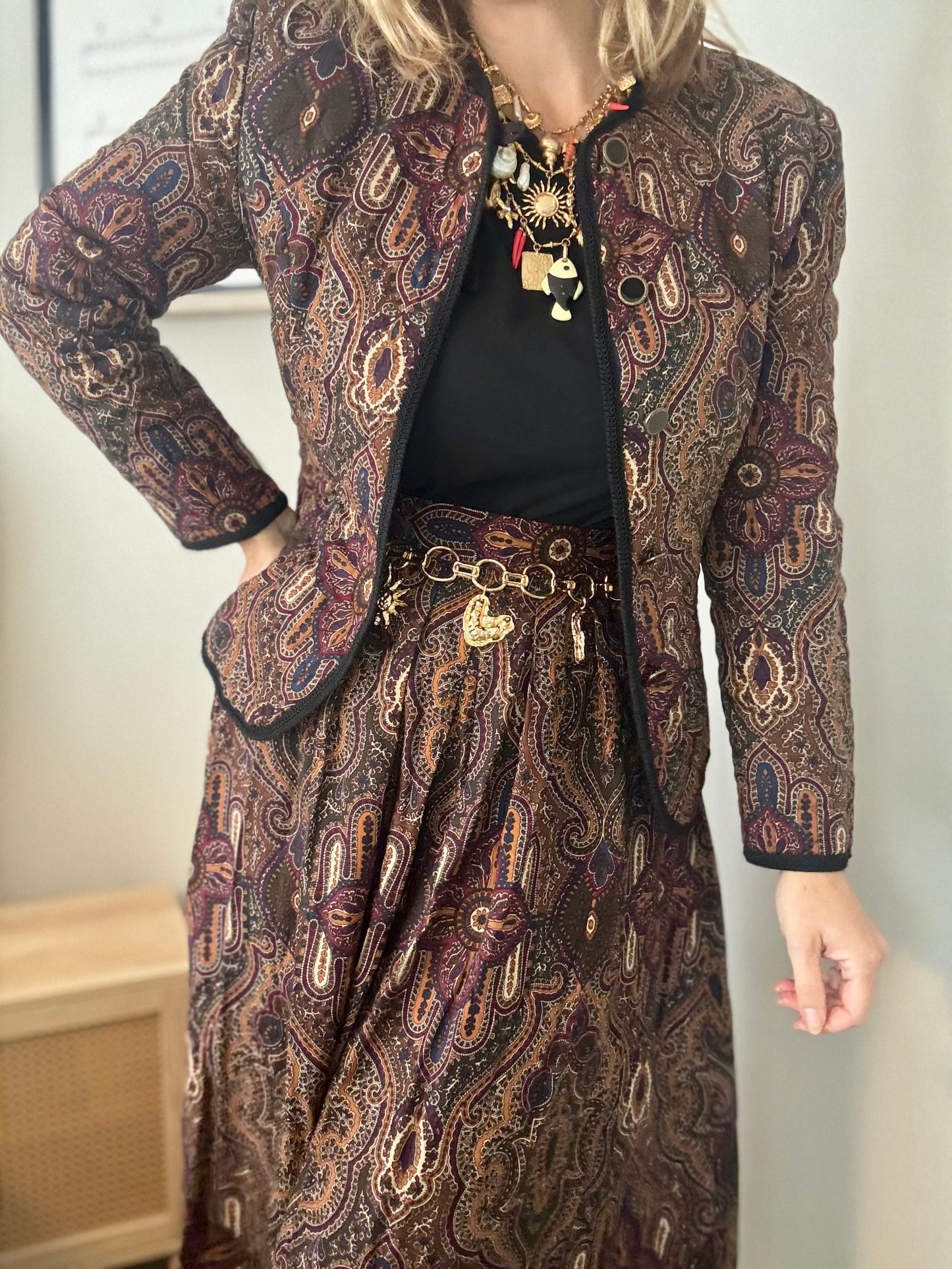 Vintage ‘Autumn Paisley’ two piece set