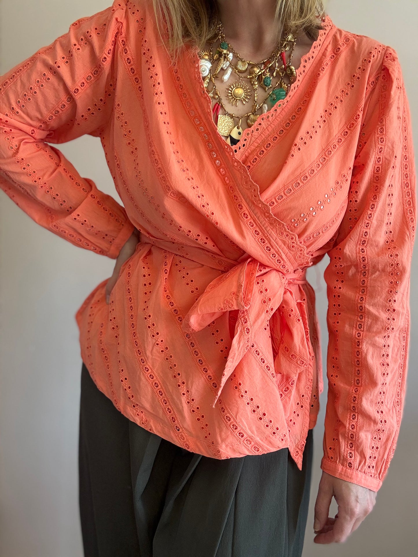 Preloved Cotton Wrap Top