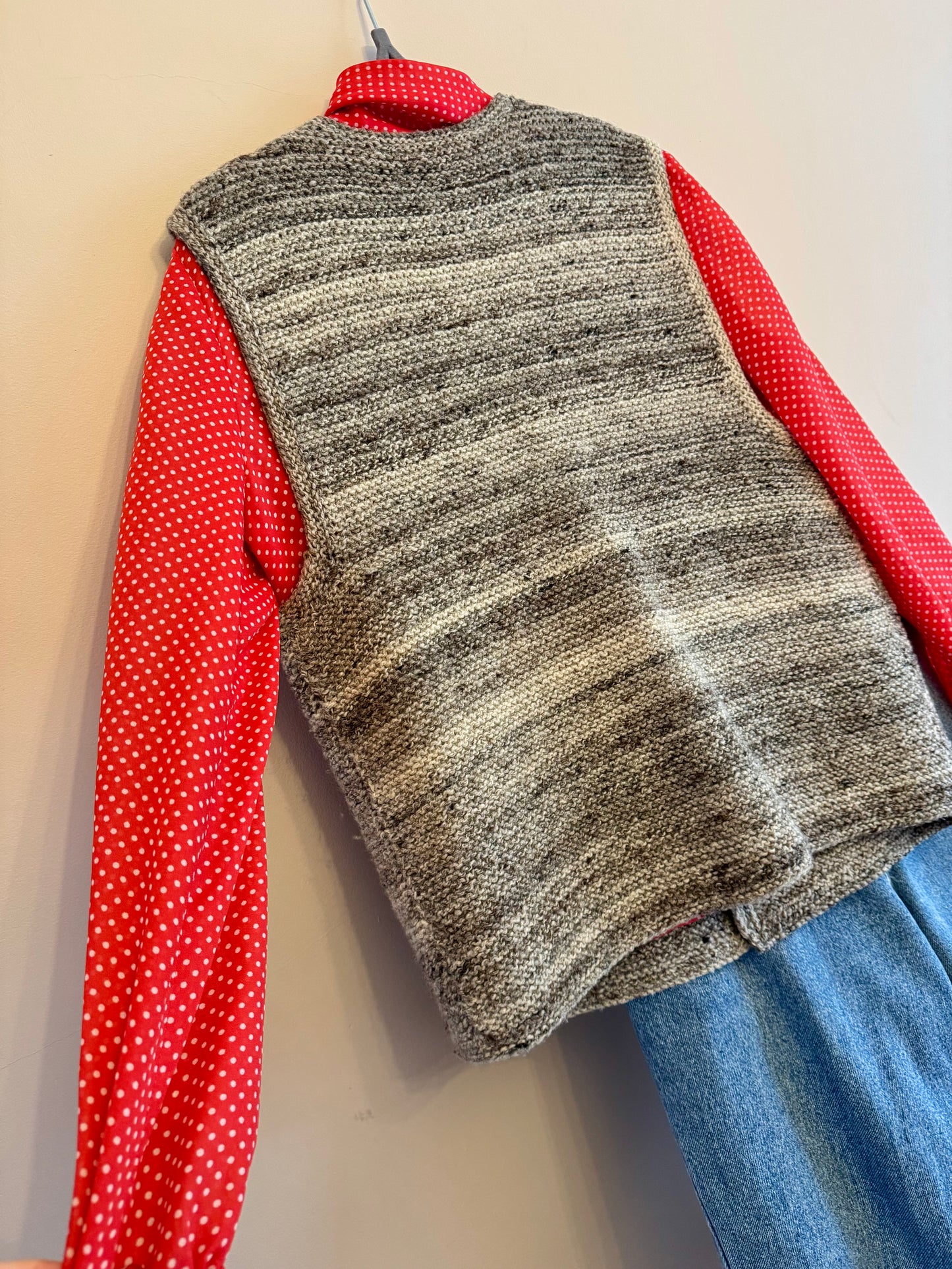 Vintage wool handknitted waistcoat