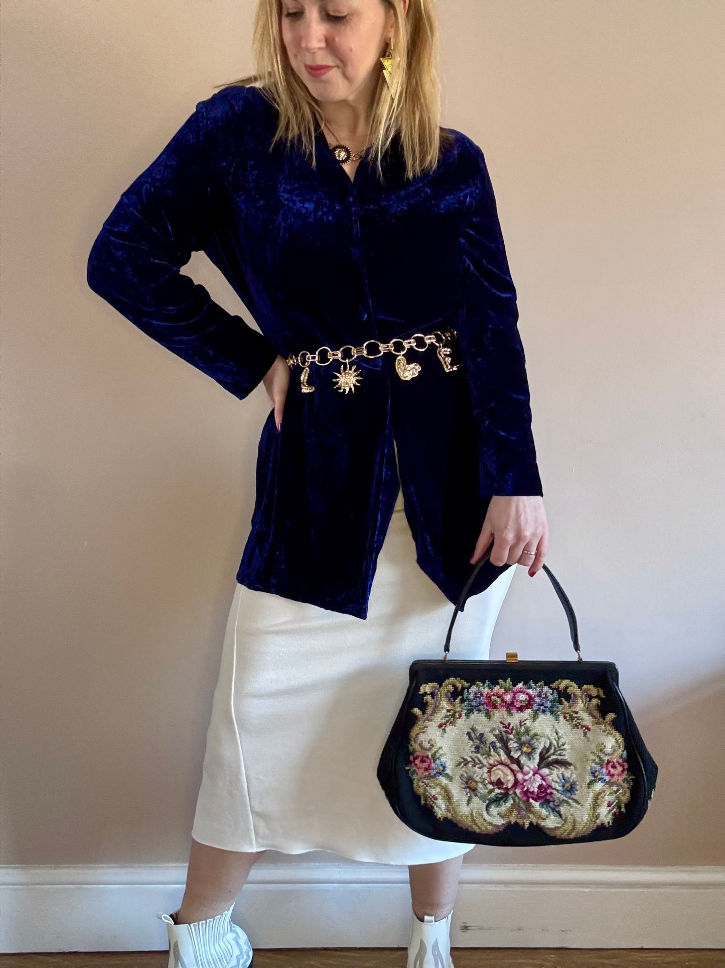 Vintage 90s velvet blouse