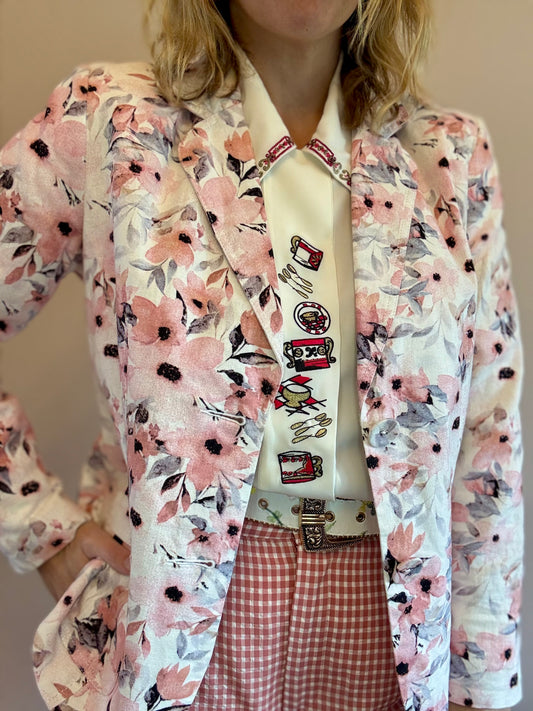 Pastel floral blazer