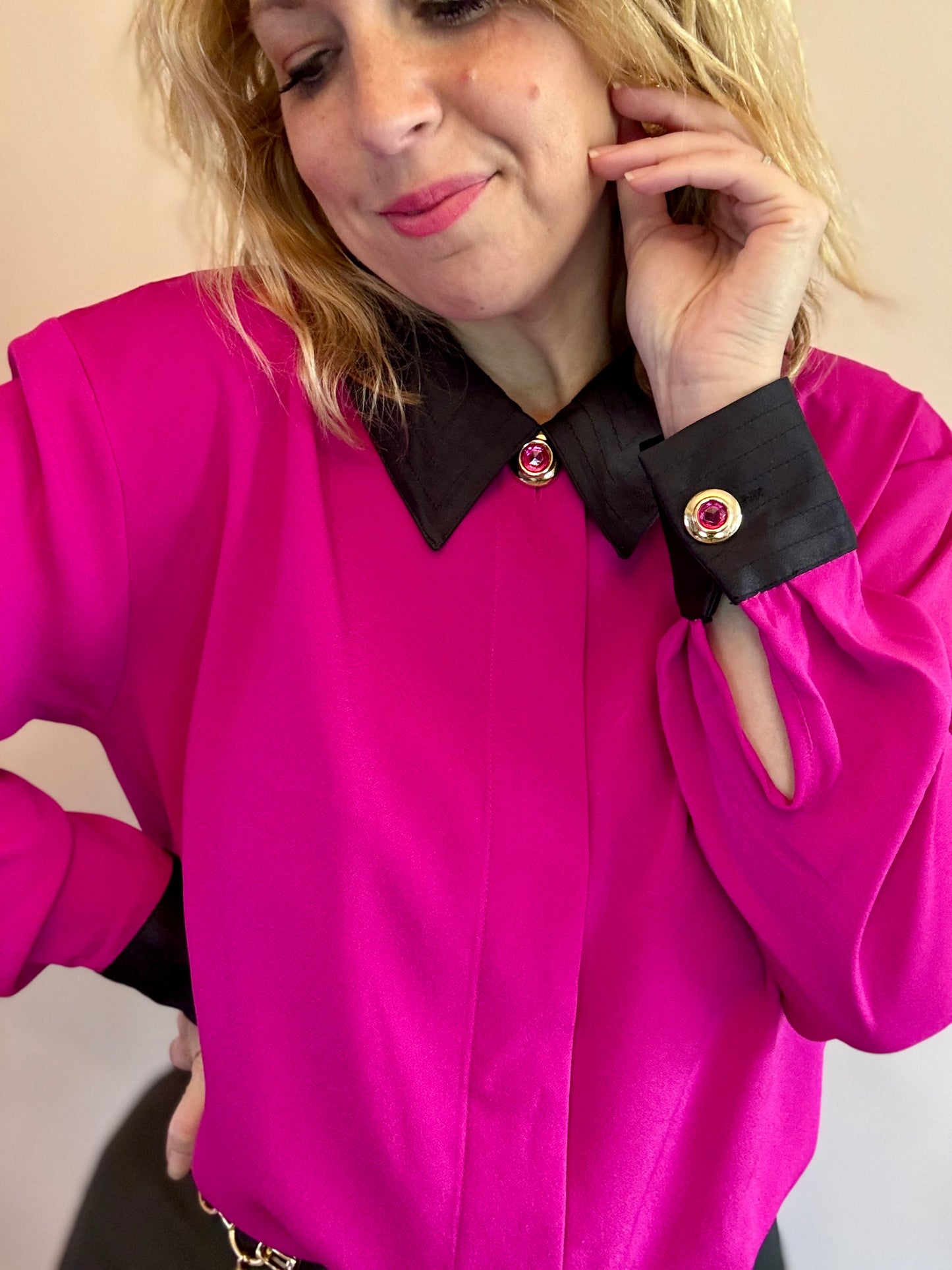 Vintage ‘hot pink statement’ blouse