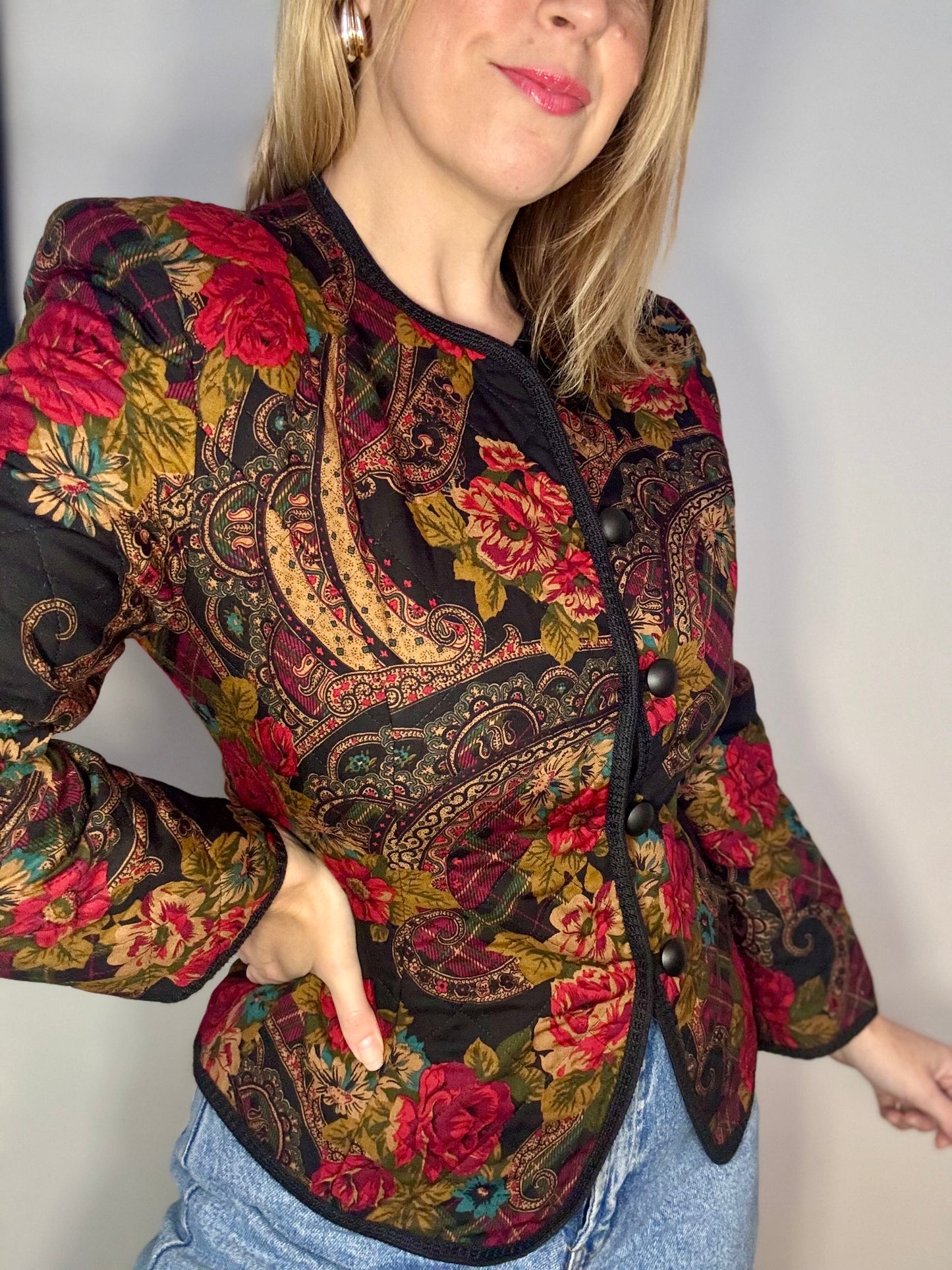 Vintage ‘floral & paisley’ quilted jacket