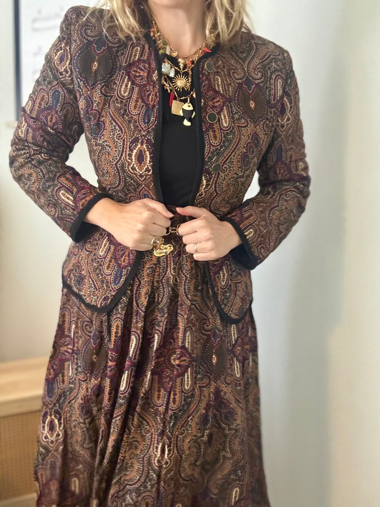 Vintage ‘Autumn Paisley’ two piece set