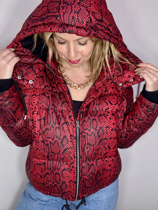 Zara ‘snakeprint’ puffa jacket