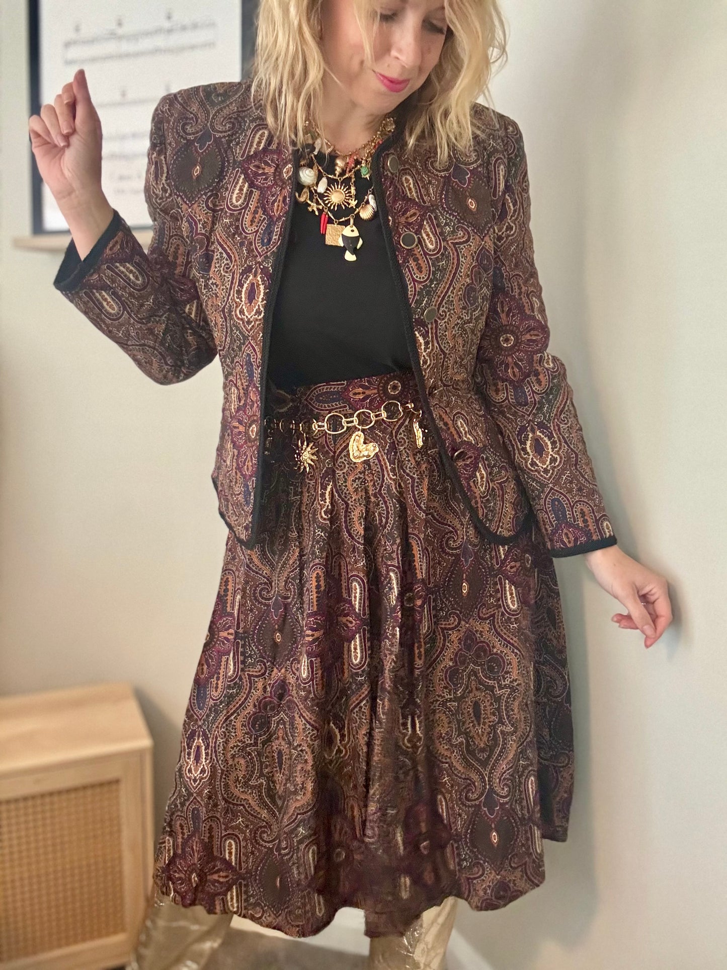 Vintage ‘Autumn Paisley’ two piece set