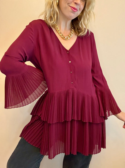 Preloved ‘merlot & pleats’ top