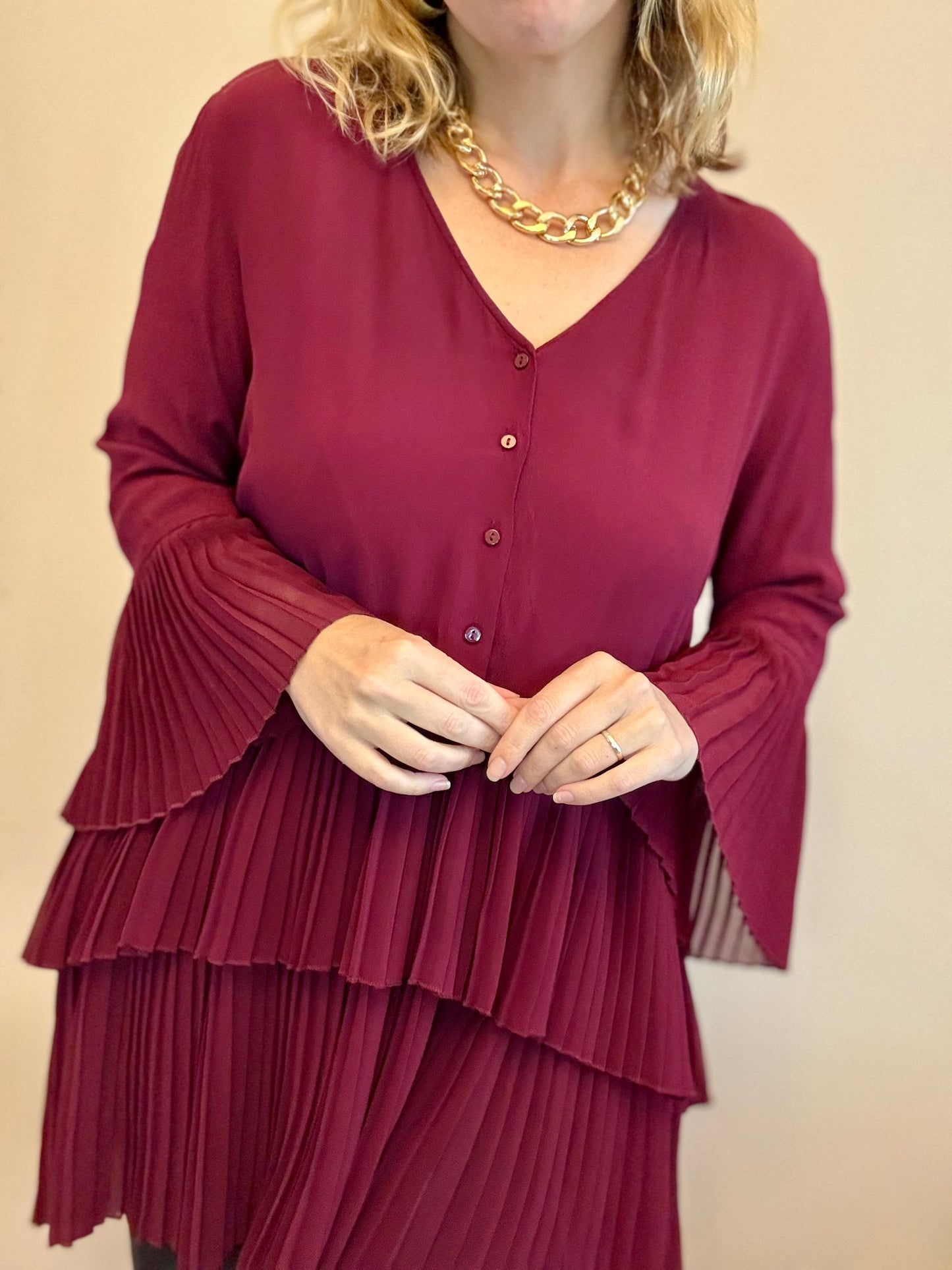 Preloved ‘merlot & pleats’ top