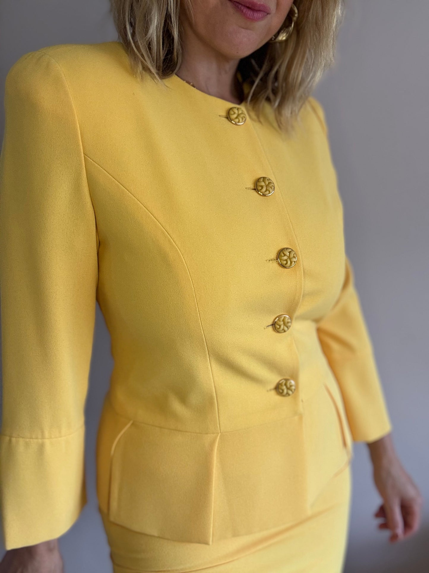 Frank Usher 1980s lemon suit