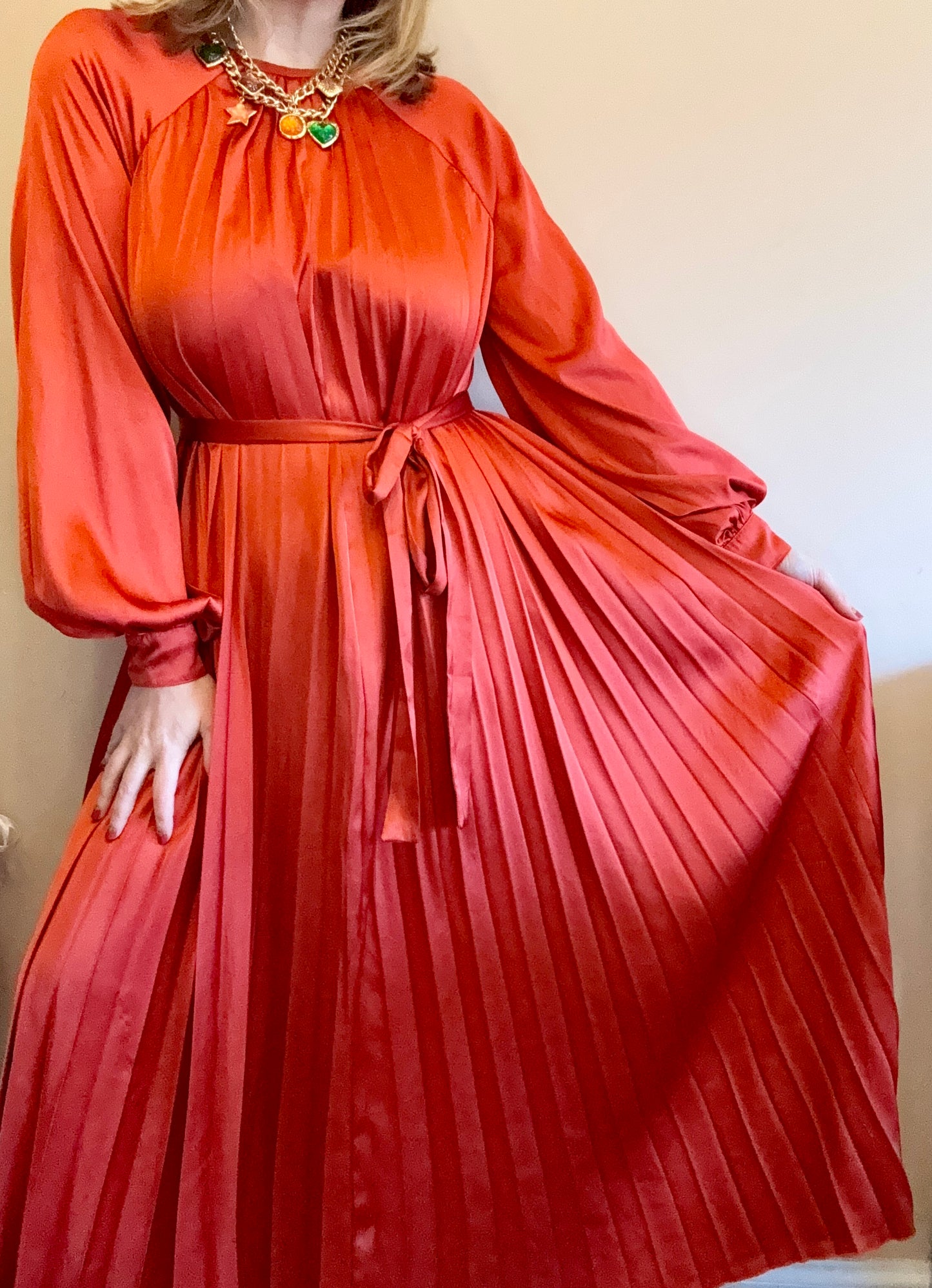 Pleated maxi dress