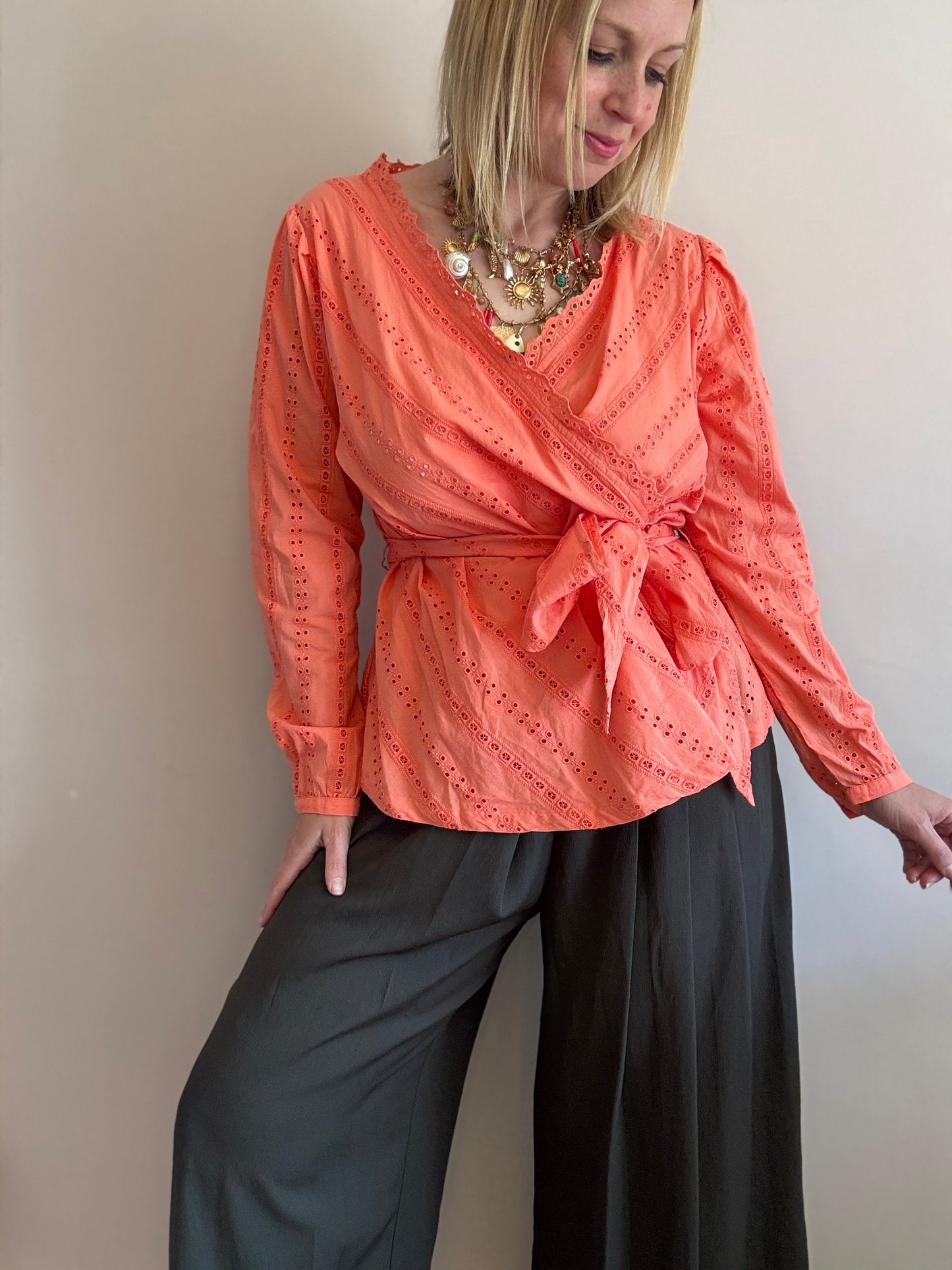 Preloved Cotton Wrap Top