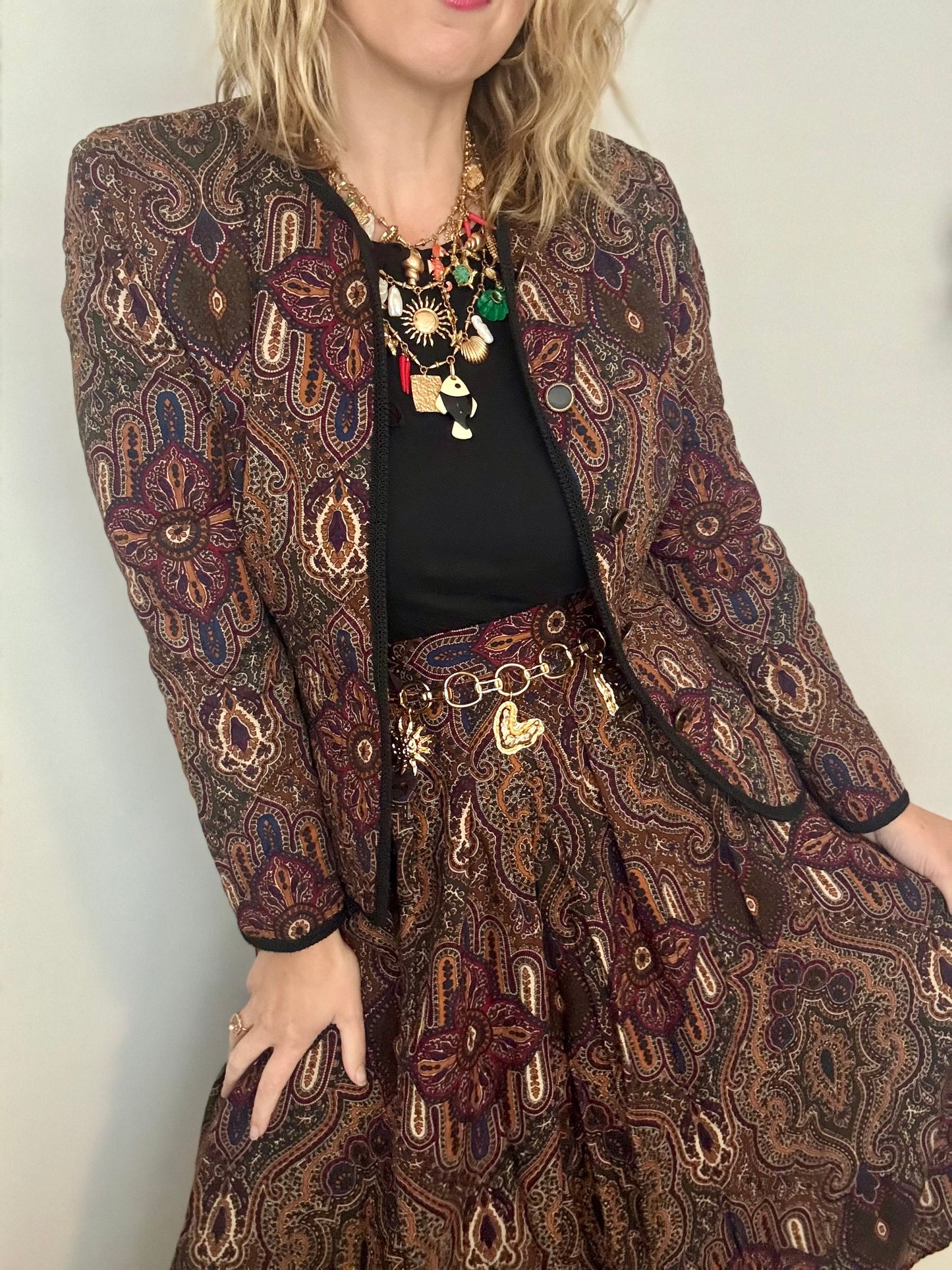 Vintage ‘Autumn Paisley’ two piece set