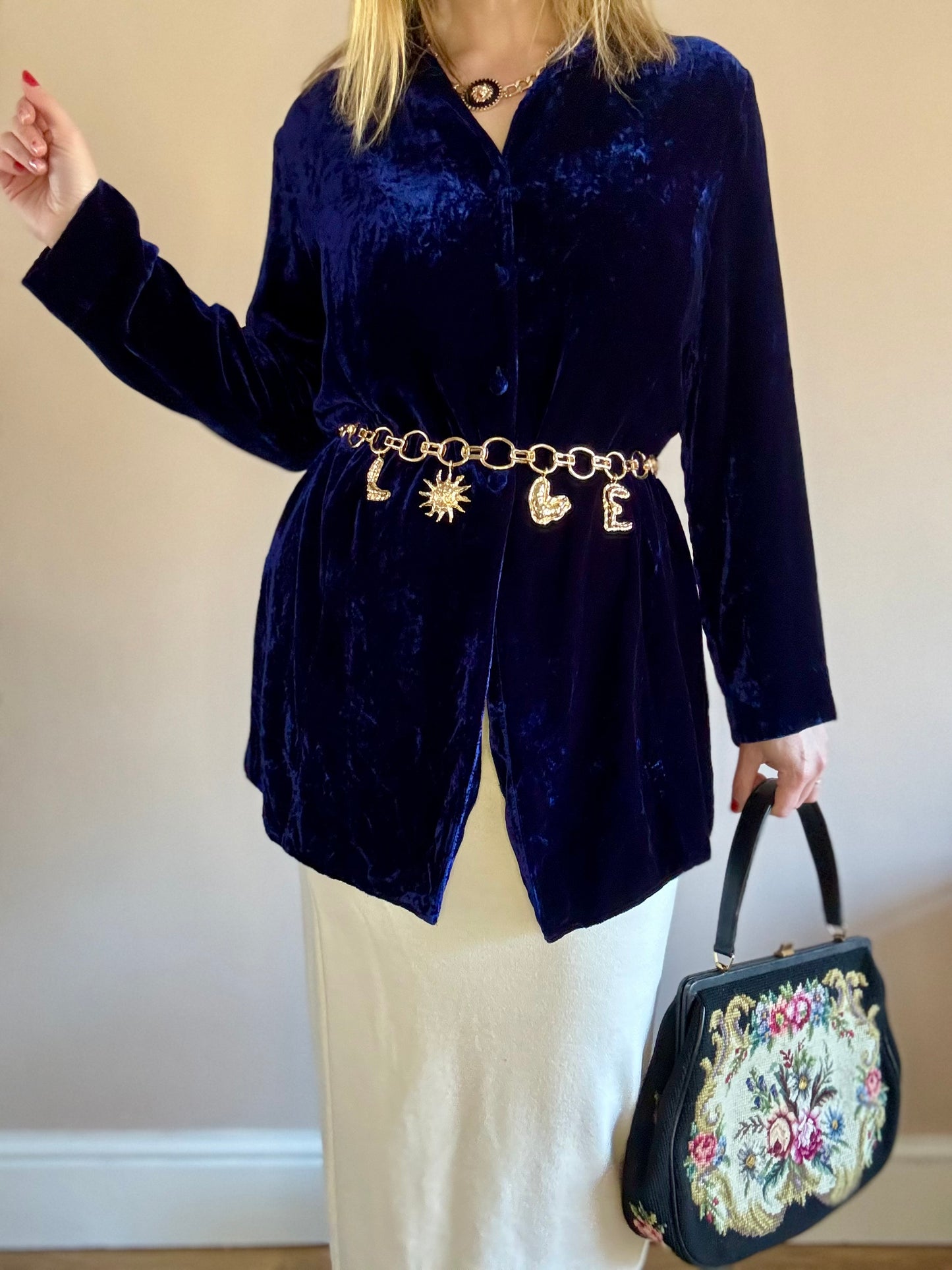 Vintage 90s velvet blouse