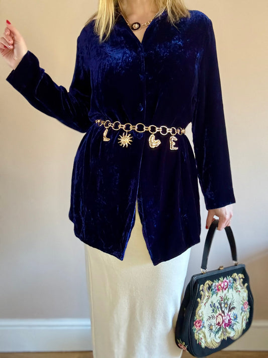 Vintage 90s velvet blouse